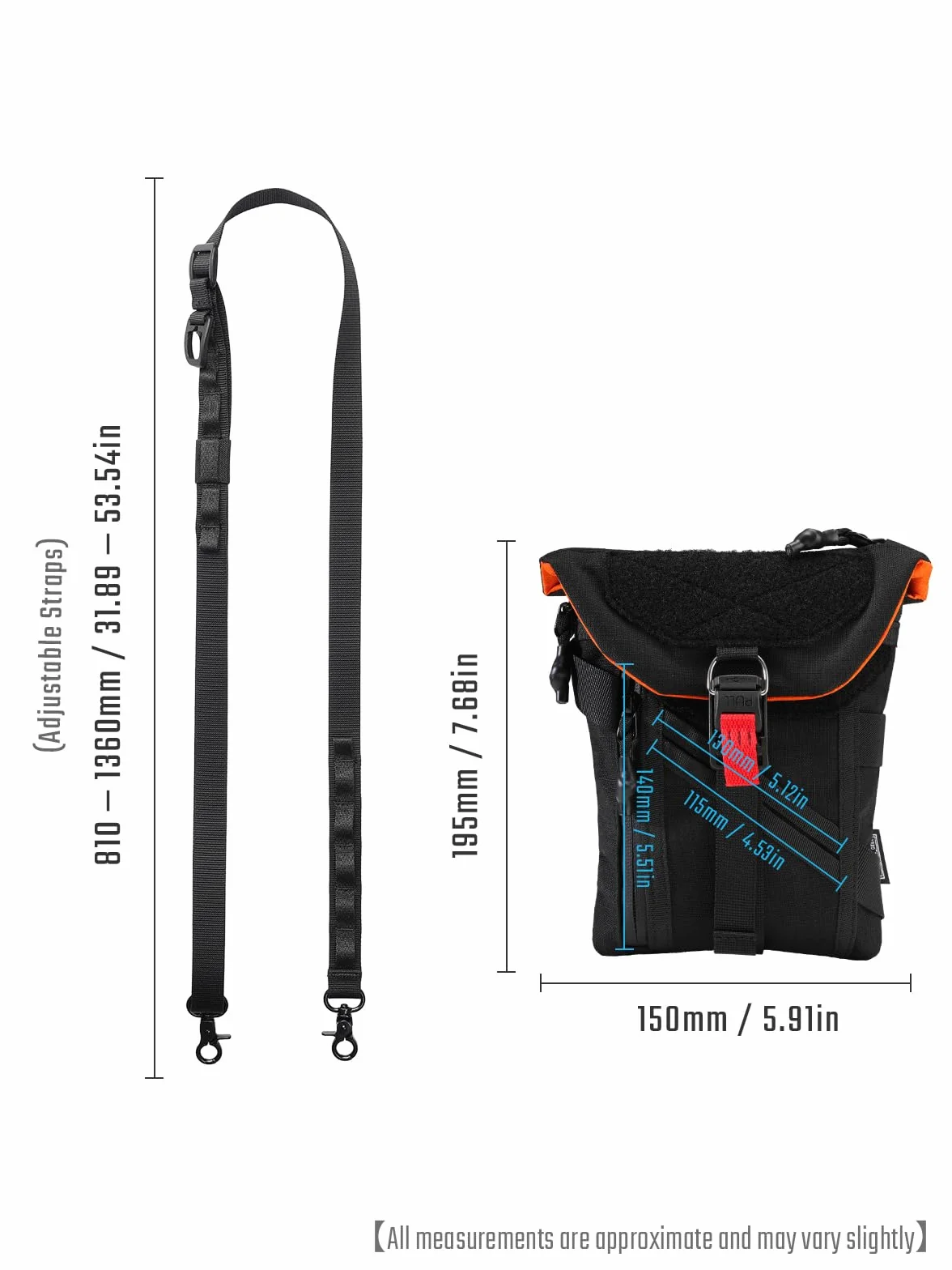 TACTICAL_GEEK EXT14 Sac de rangement EDC multifonction RFID noir