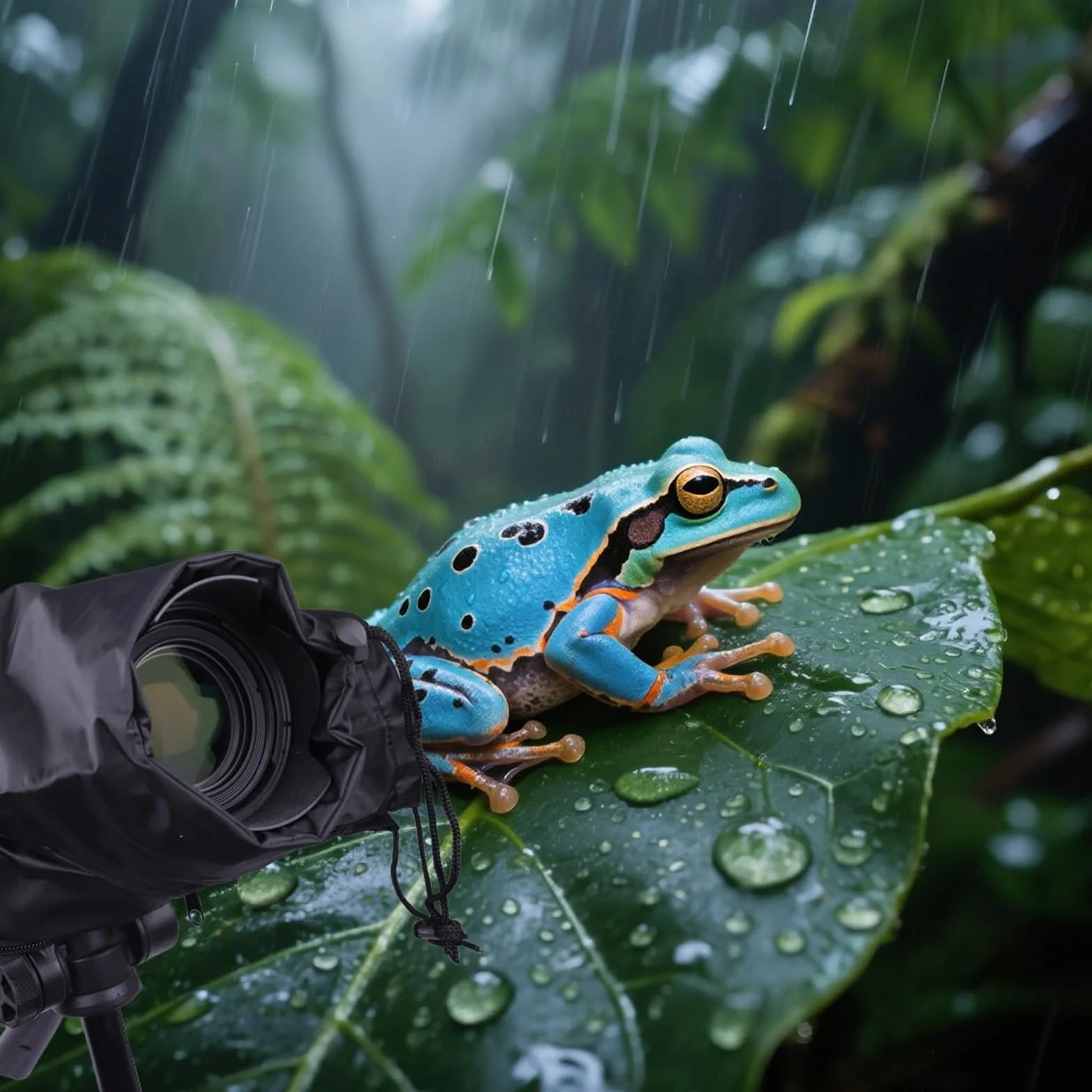Housse De Protection Imperméable en Nylon pour Appareils Photo Reflex DSLR – Couverture Anti-Pluie pour Fujifilm, Canon, Sony – Ultra Claire avec Manches Réglables Et Accès Facile Aux Commandes