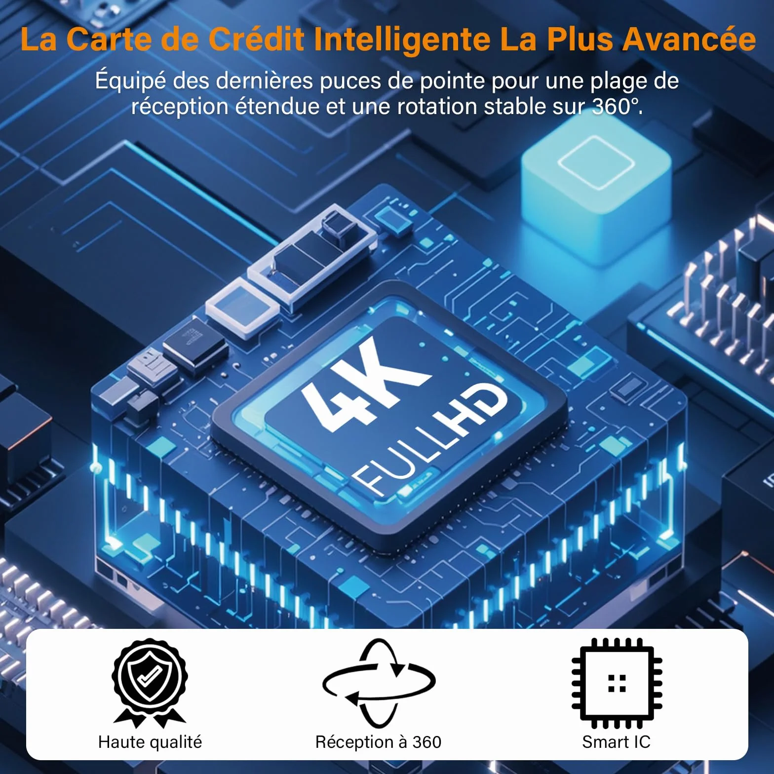 Antenne TV Intérieure Puissante, Antenne TNT Intérieure 2026 HD, Réception Longue Portée 360°, Base Magnétique Forte, Amplificateur Gain Élevé, Compatible 4K 1080P Toutes TV