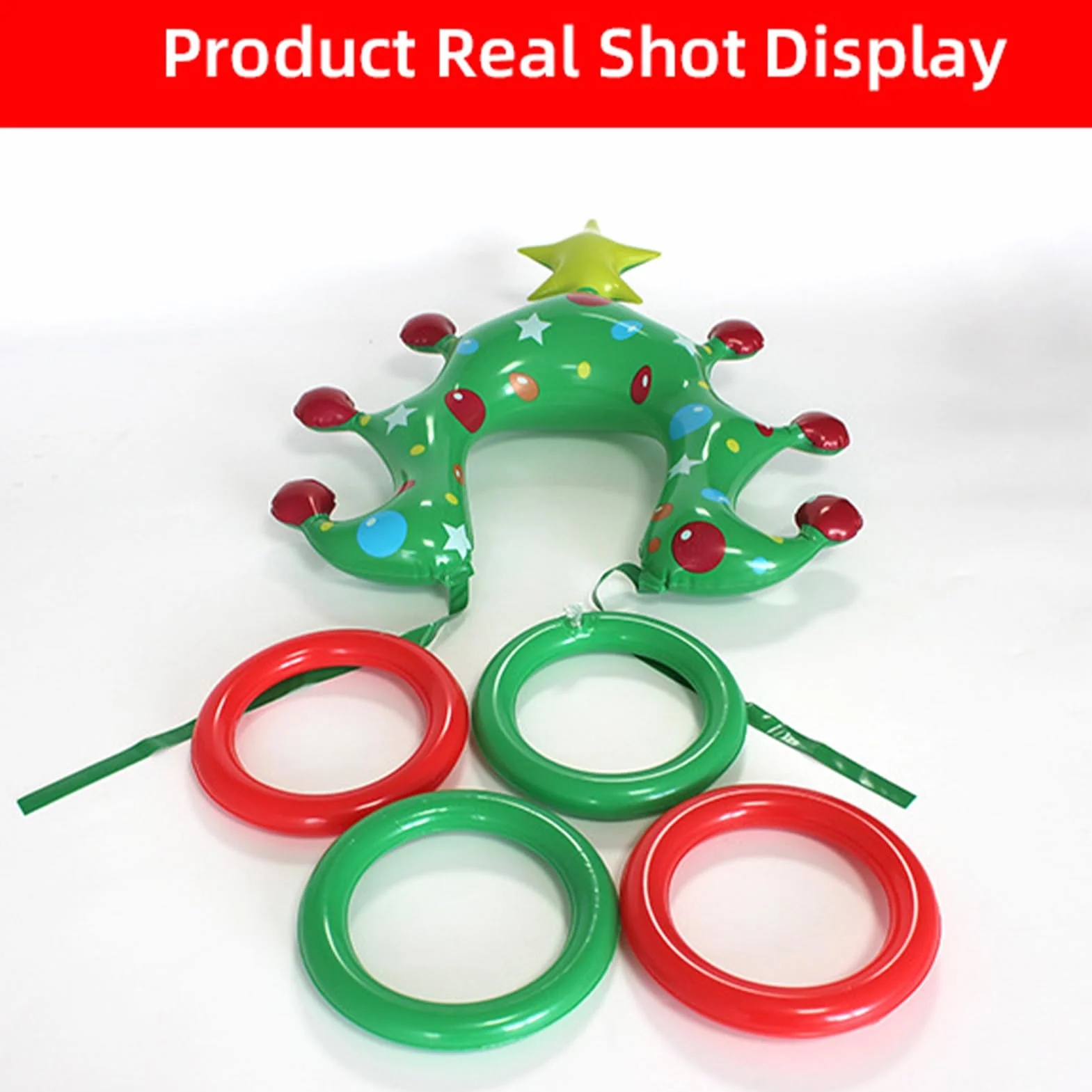 Jeu De Lancer D'anneaux De Noël Gonflable | Jeu de Chapeaux pour Arbre Festif
