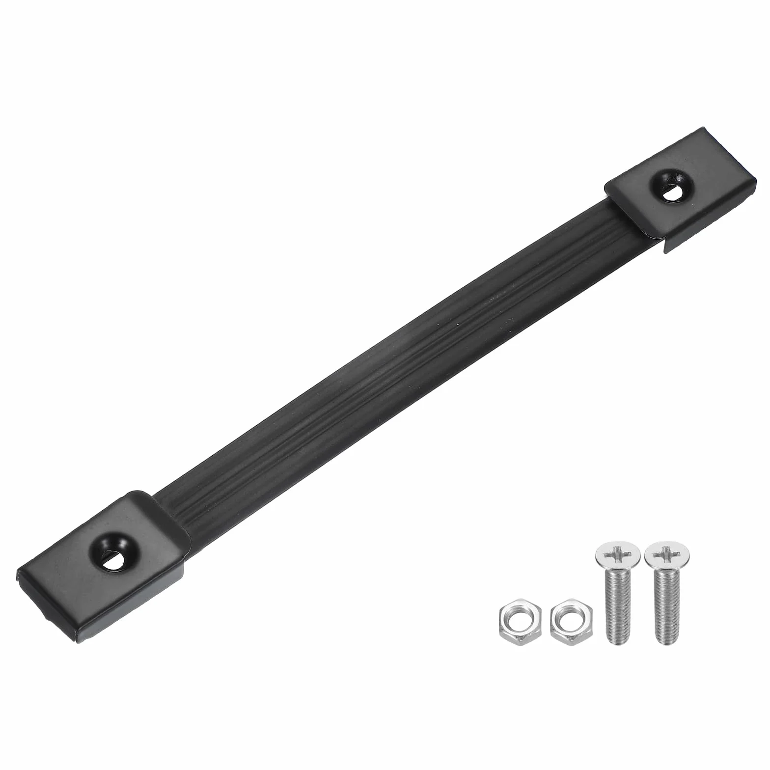 PATIKIL Poignée de Remplacement 9,5 Pouces, Poignée de Sangle en Caoutchouc pour Enceintes d'Amplificateurs avec Embouts Métalliques et Accessoires de Fixation, Noir