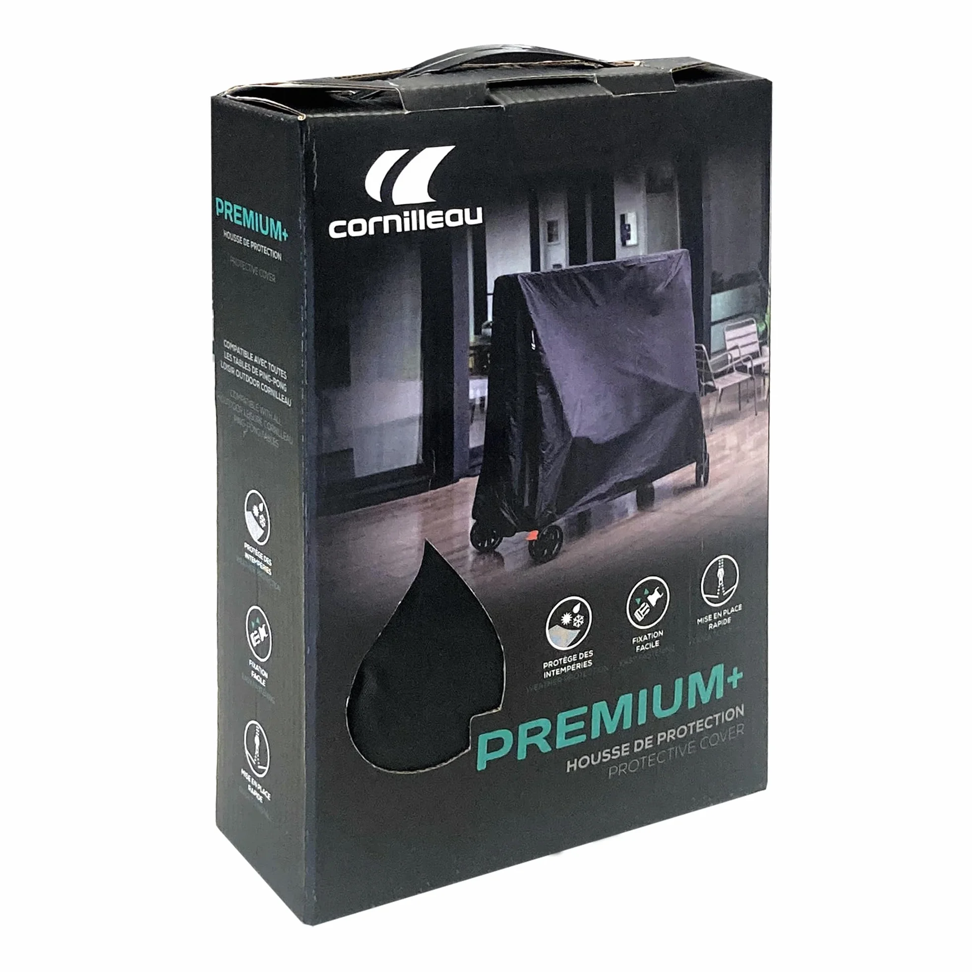 Cornilleau Housse de Protection Table de Ping Pong ISO 4892-2 Coins Renforcés