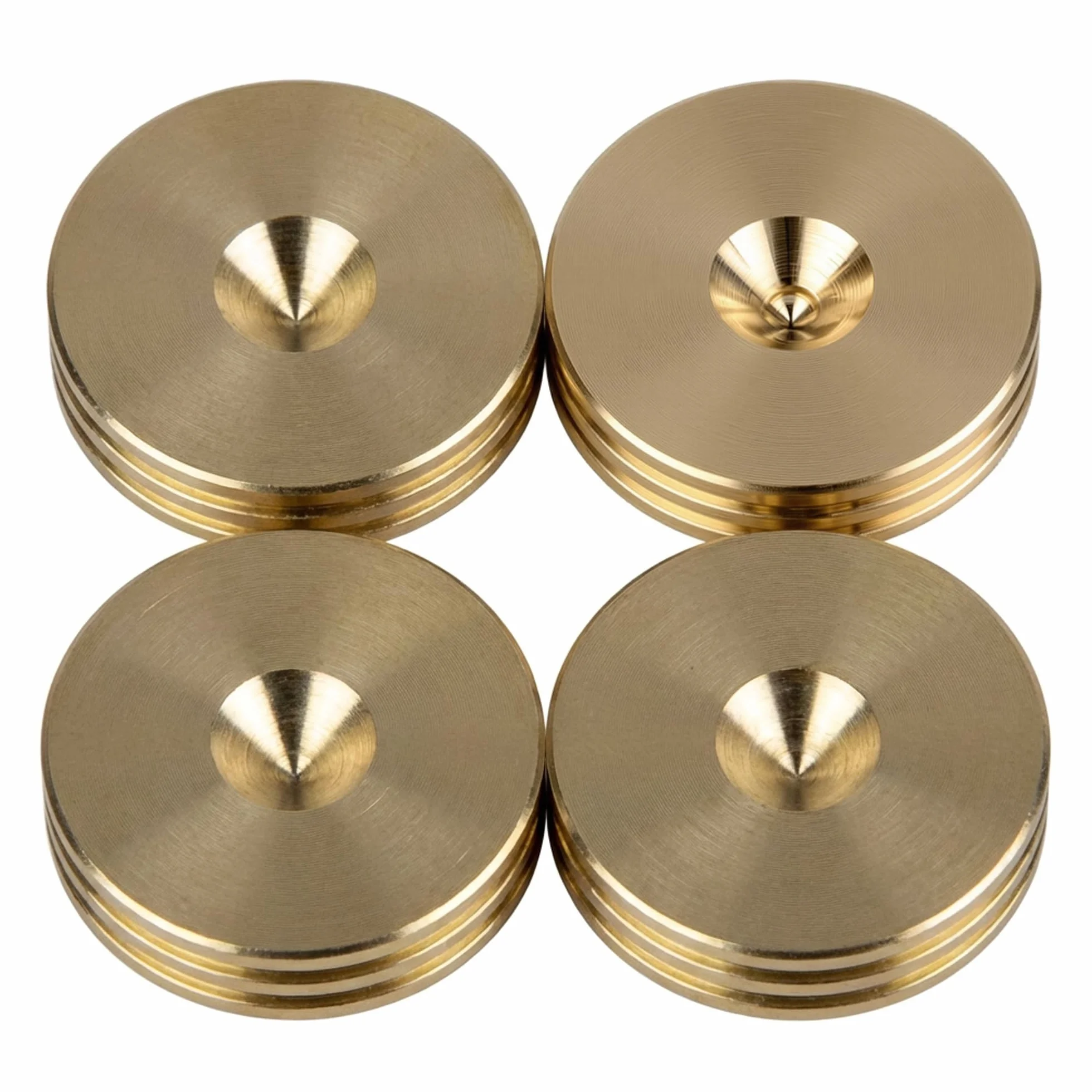 Laiton Haut-Parleur Contre-Pointes Coussinets Mince 20mm DIA - Lot de 4