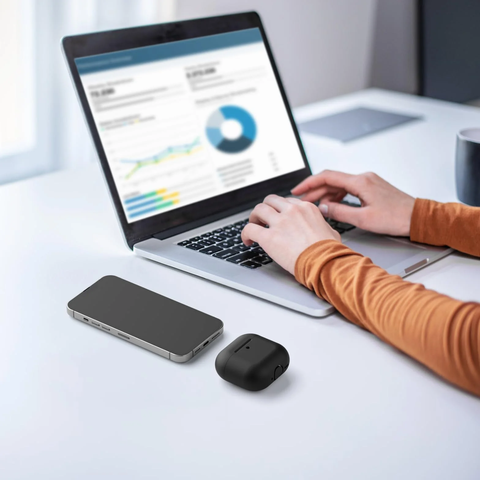 Coque Compatible avec Airpods 4 (2024), Housse Étui Protection Antichoc Anti-Rayures en Silicone Case Cover pour AirPods 4ᵉ Génération Housse, LED Avant Visible, Noir