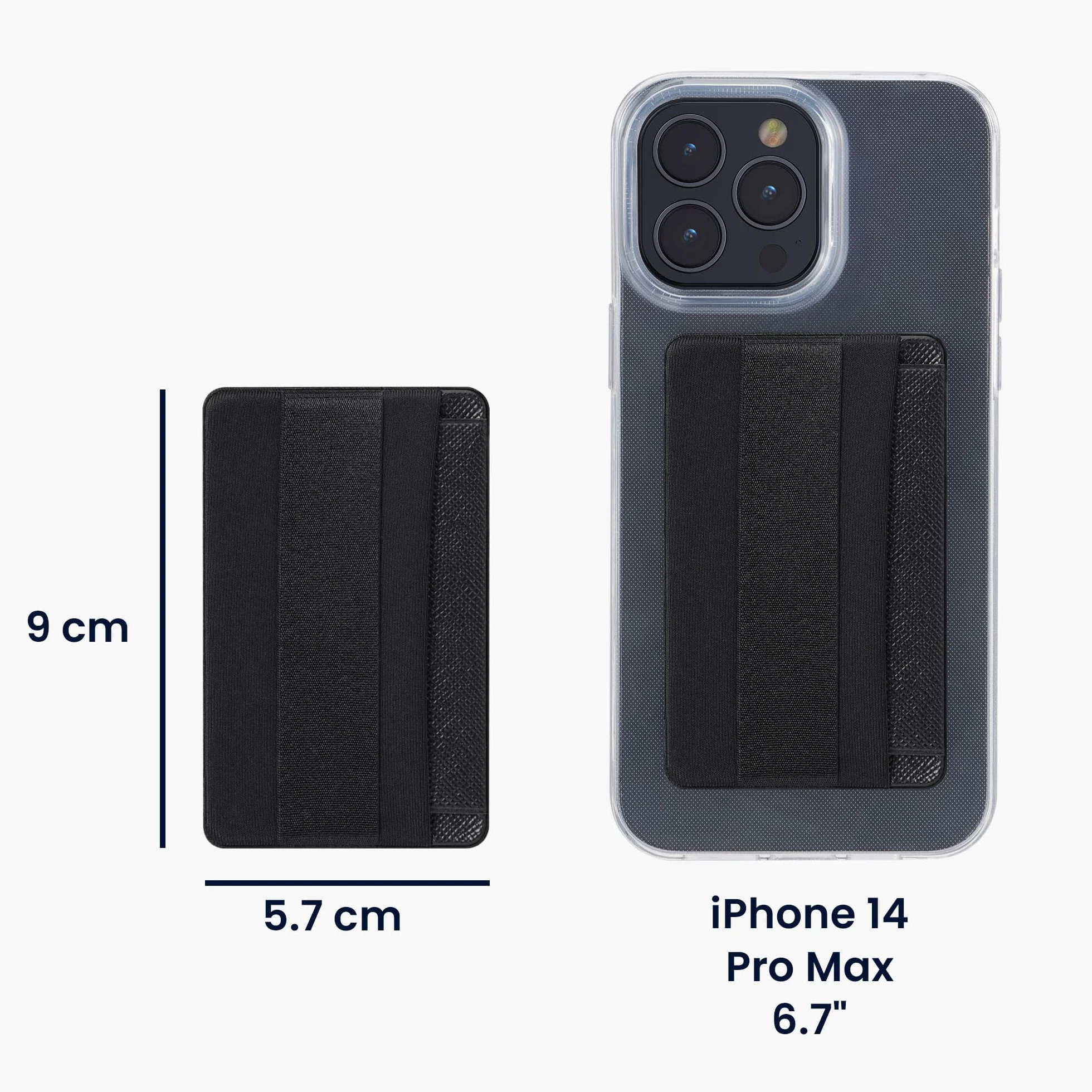 kwmobile Porte-Carte autoadhésif Smartphone 2X Pochette autocollante Tissue 4 Cartes Support Main Noir