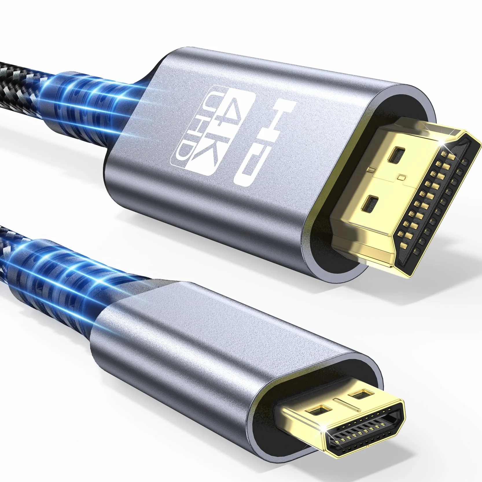 Câble Micro HDMI vers HDMI 1m, 4K@60Hz Câble Micro HDMI 2.0 avec Ethernet, 3D, HDR, ARC Compatible avec Raspberry Pi 5/4, GoPro Hero 8/7/6/5, Sony, Moniteur, Ordinateurs Portables