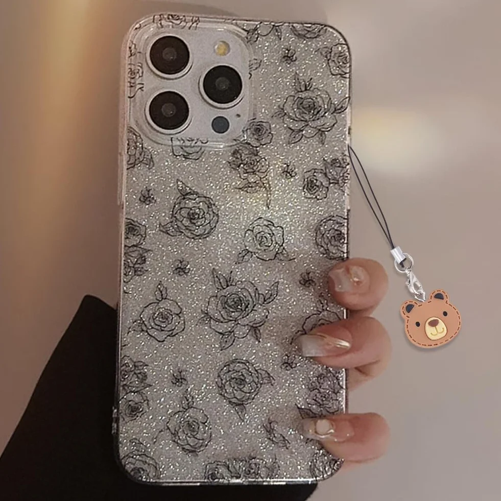 Mignon Résine Téléphone Breloques Sangle 8.5-9cm Ours Lapin Koala Champignon Abeille Fleur Pendentifs Porte Clés Décoration