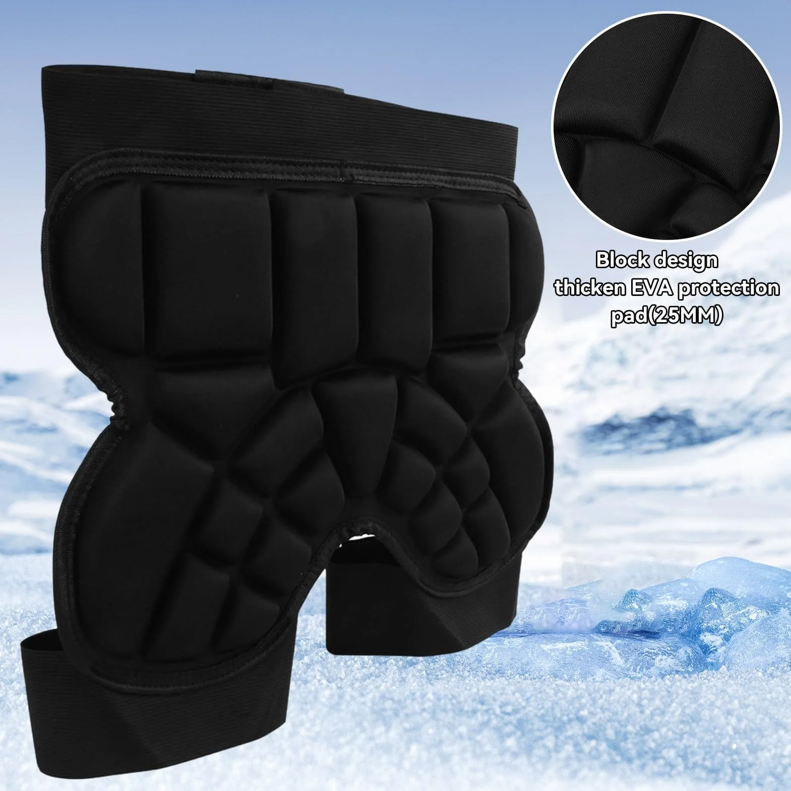Protection de Hanche pour Enfants Shorts Ski Patinage Antidérapantes Snowboard Pantalons Rembourrés Protecteur de Hanche
