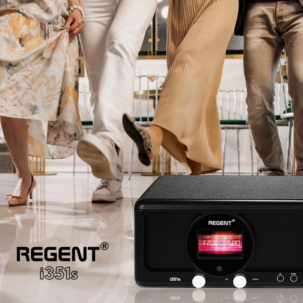 Ferguson – Radio Internet Dab+ Wi-FI – Regent i351s Spotify Connect/AUX/USB/Bluetooth – Poste Radio: Enceinte, Hi-FI, FM - Alarme Double, télécommande - Bluetooth Unique in/Out (Noir)