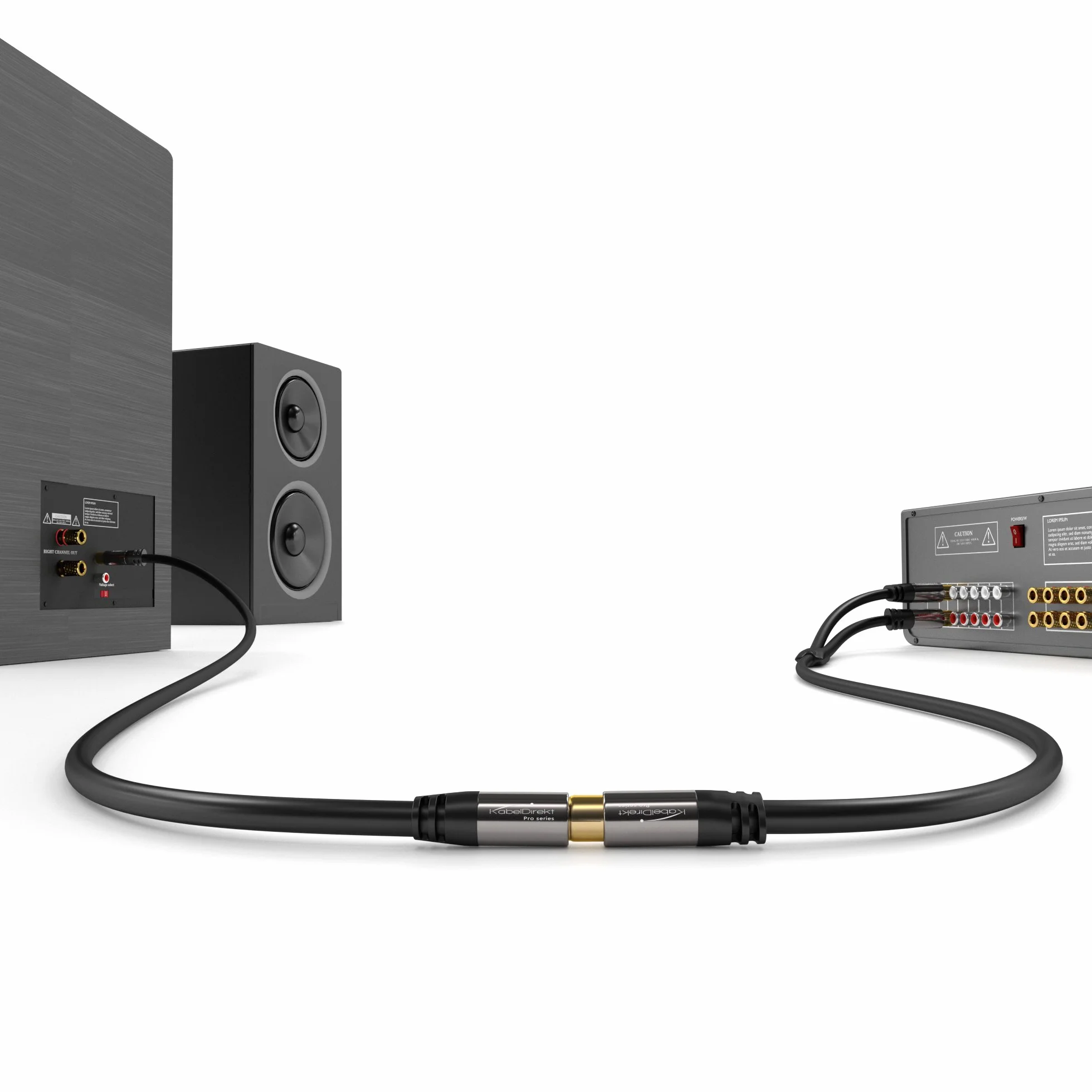 KabelDirekt – 5m – Câble d'extension Cinch, Audio/Digital/Vidéo (câble coaxial, prises RCA mâle/femelle, pour caisson de basse/amplificateur/Hi-Fi, audio analogique, 75 ohms, noir)