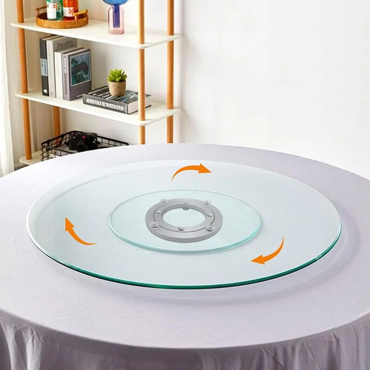 Plateau Tournant en Alliage d'Aluminium 120 mm, Plateau Tournant Rotatif pour Table Meuble Présentation Cuisine Exposition Durable et Robuste