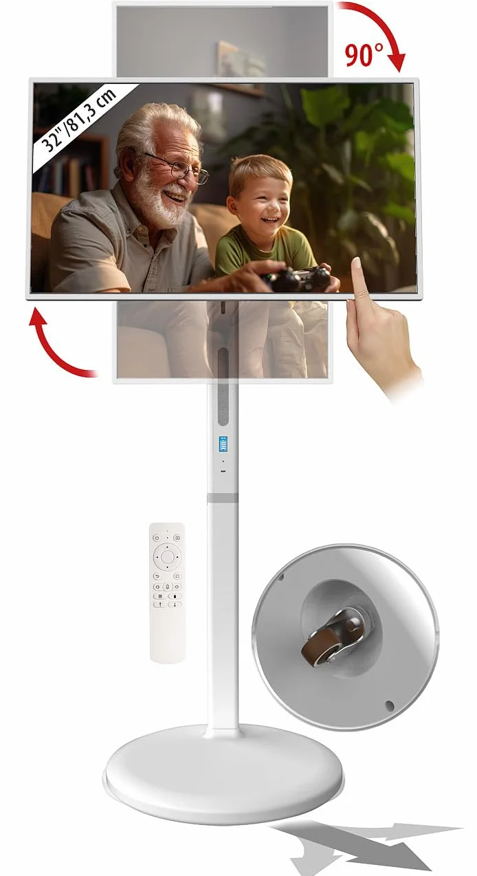 Écran nomade tactile connecté Full HD 32" avec support mobile et batterie [auvisio]