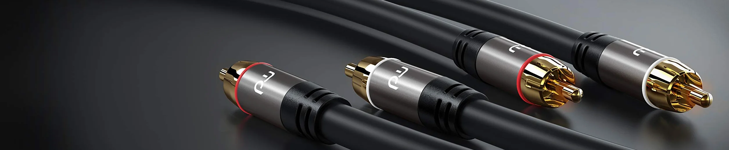 Primewire - Câble Audio stéréo Cinch de 2 m - Câble coaxial entrée Aux - 2 x RCA mâle vers 2 x RCA mâle - Fiches plaquées Or de précision - Blindage continu - conducteur en cuivre sans oxygène,2m,Noir