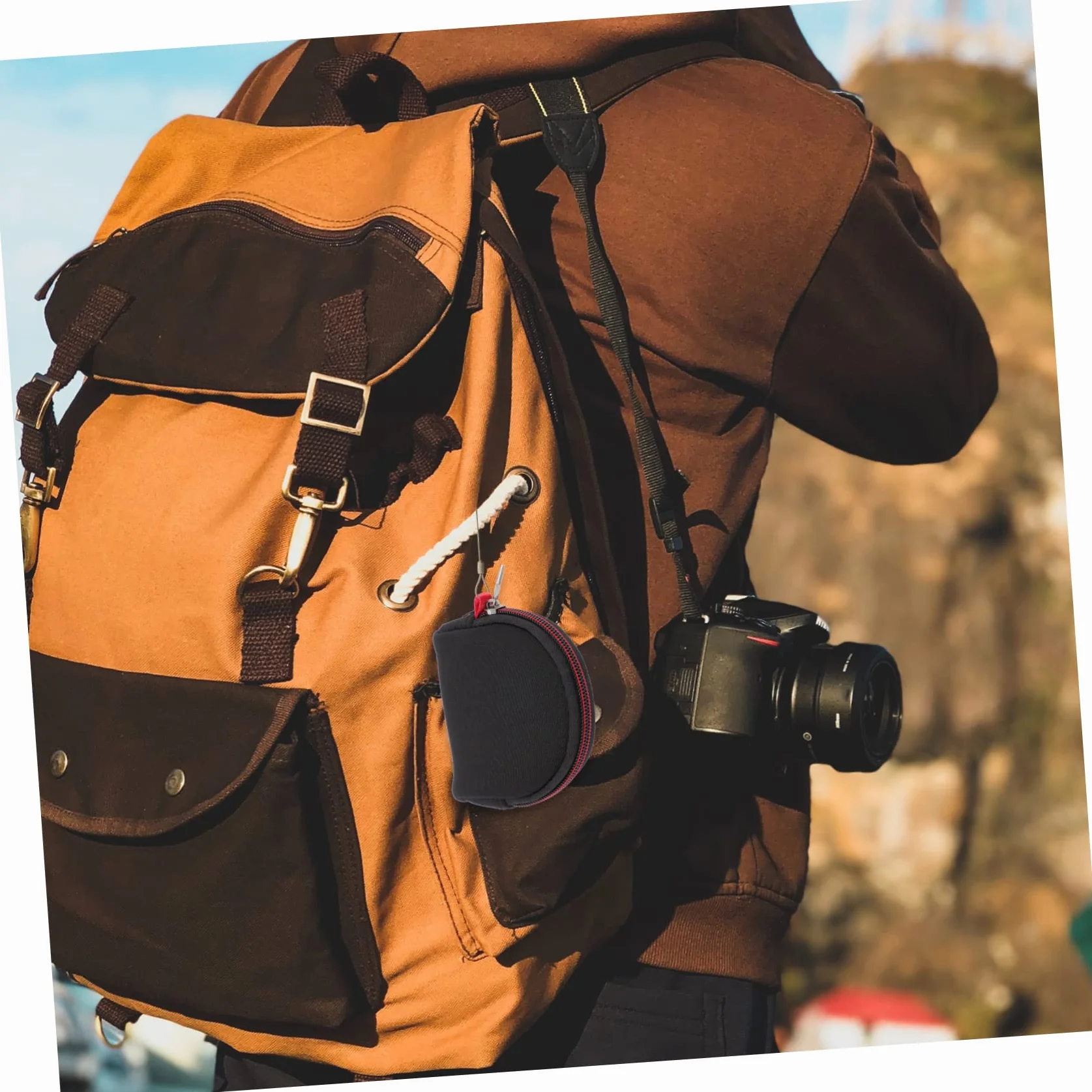 Étui Rond Léger et Pliable pour Filtre D'appareil Photo en Néoprène Plusieurs Styles Poches en Tissu Maillé pour Ranger Les Petits Accessoires Un Paquet Photo