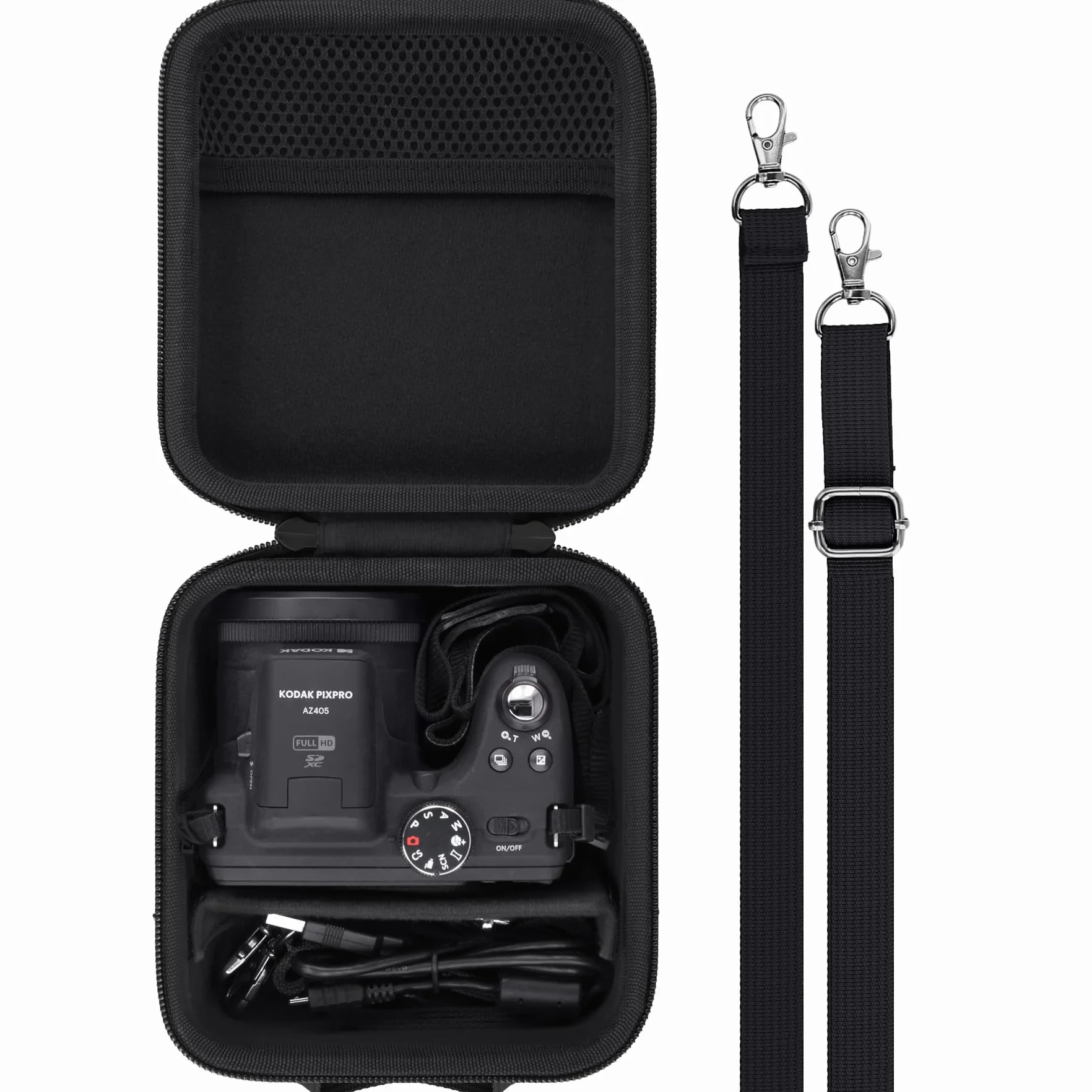 Aenllosi pour étui de Protection Rigide de Voyage pour Appareil Photo numérique Kodak PIXPRO Zoom AZ405/AZ425/AZ255/AZ401/AZ528,étui Uniquement（Noir）