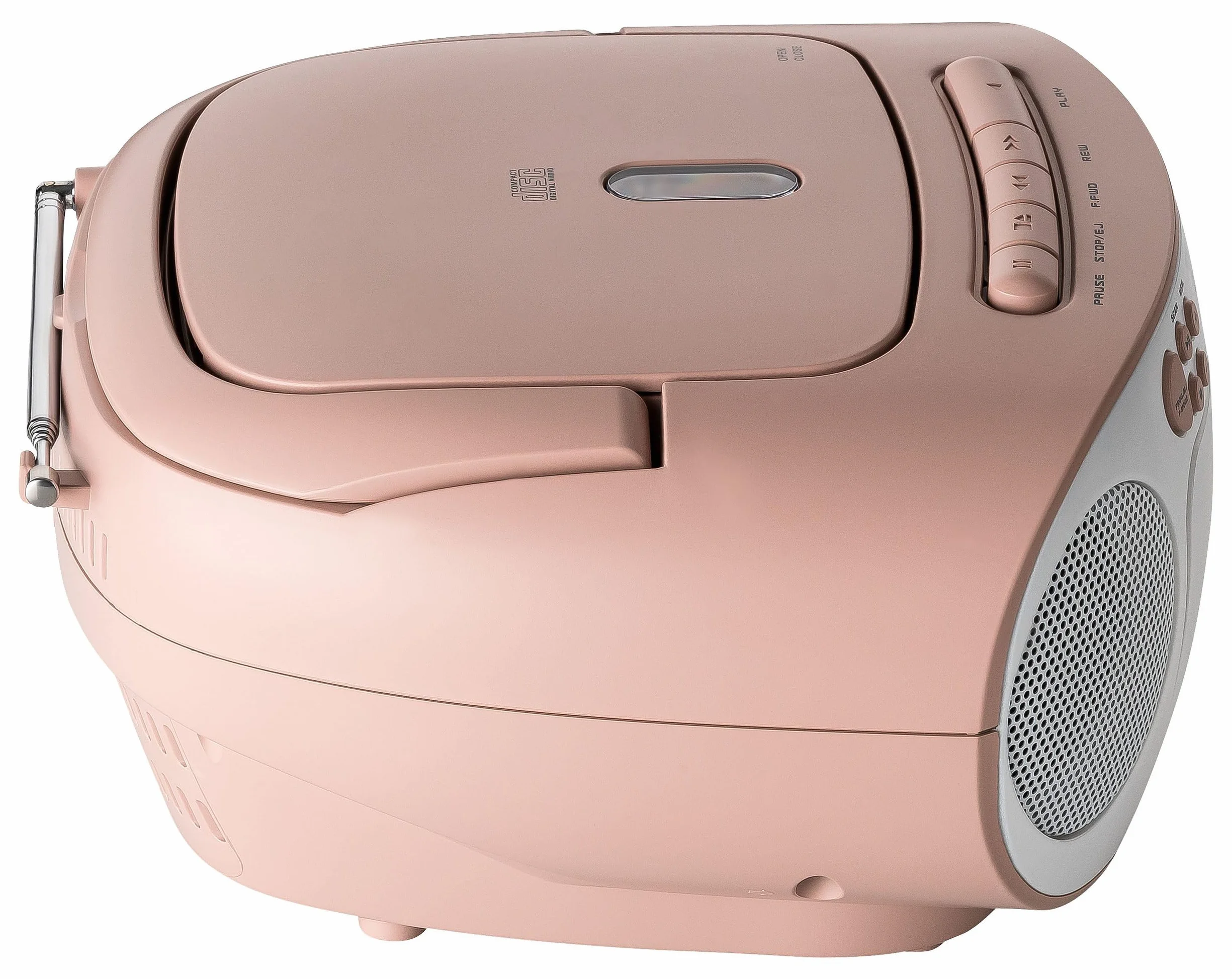 Reflexion RCR2260 Lecteur CD Cassette Radio FM PLL écran LCD AUX Prise Casque Blanc Rose