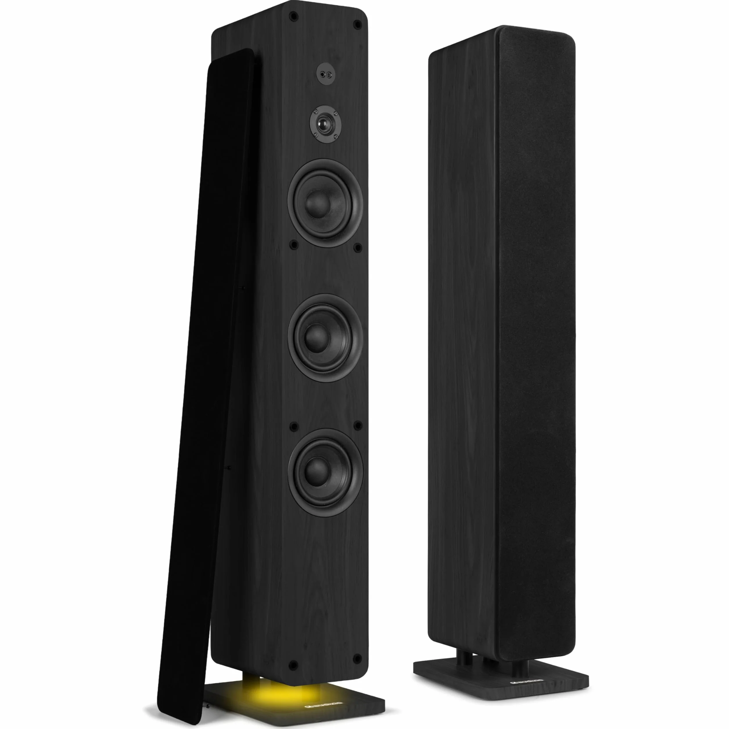 Audizio ARCO Tour de Son Hi-FI Stéréo 320W Noire - Pack Enceintes Colonnes Active + Passive avec BT, USB et Optique Tour de Son Design pour Salon, TV et Musique