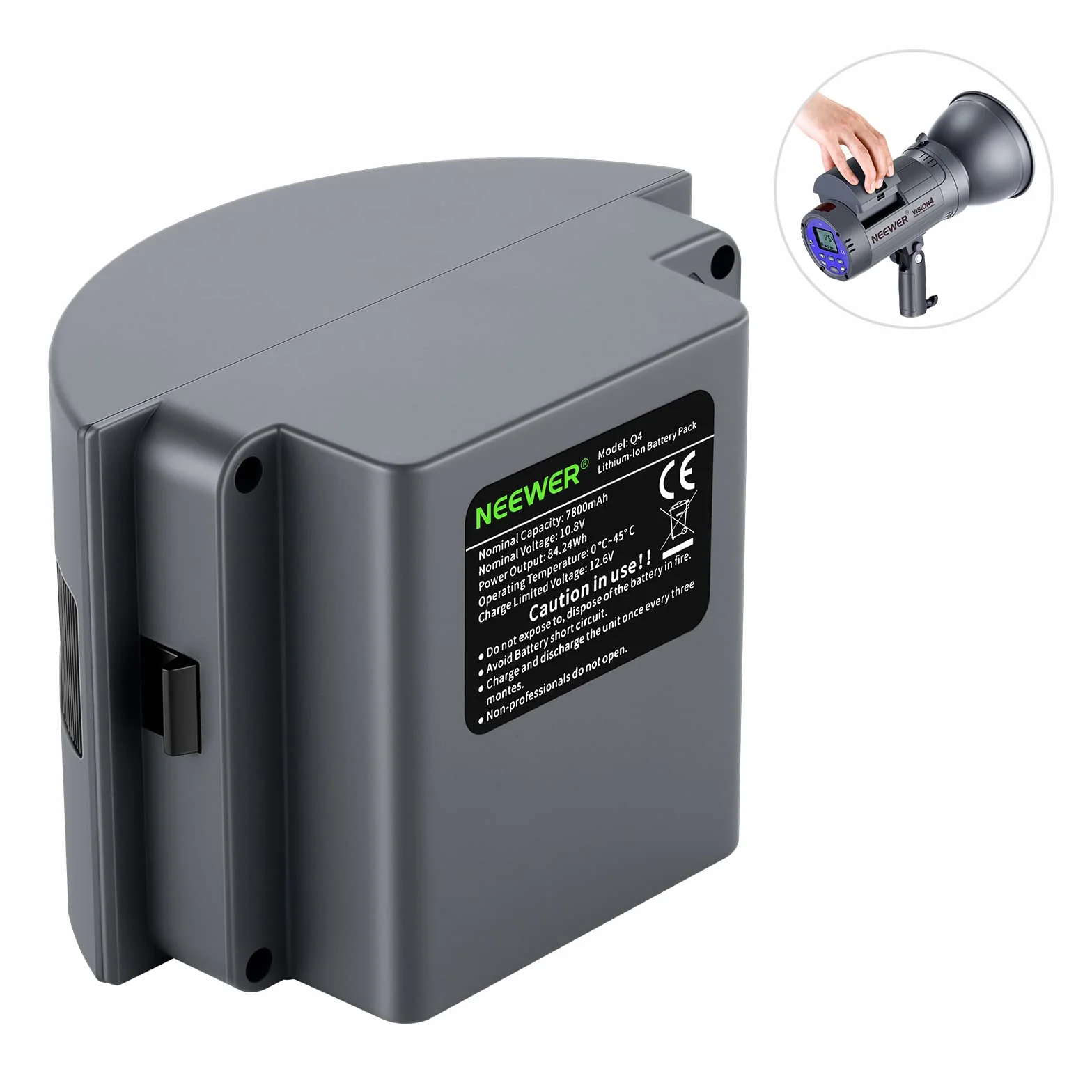 Neewer Batterie Li-ION Rechargeable Haute Capacité Batterie de Rechange de Flash pour Vision 4, ML300 Flash Stroboscopique Studio Extérieur