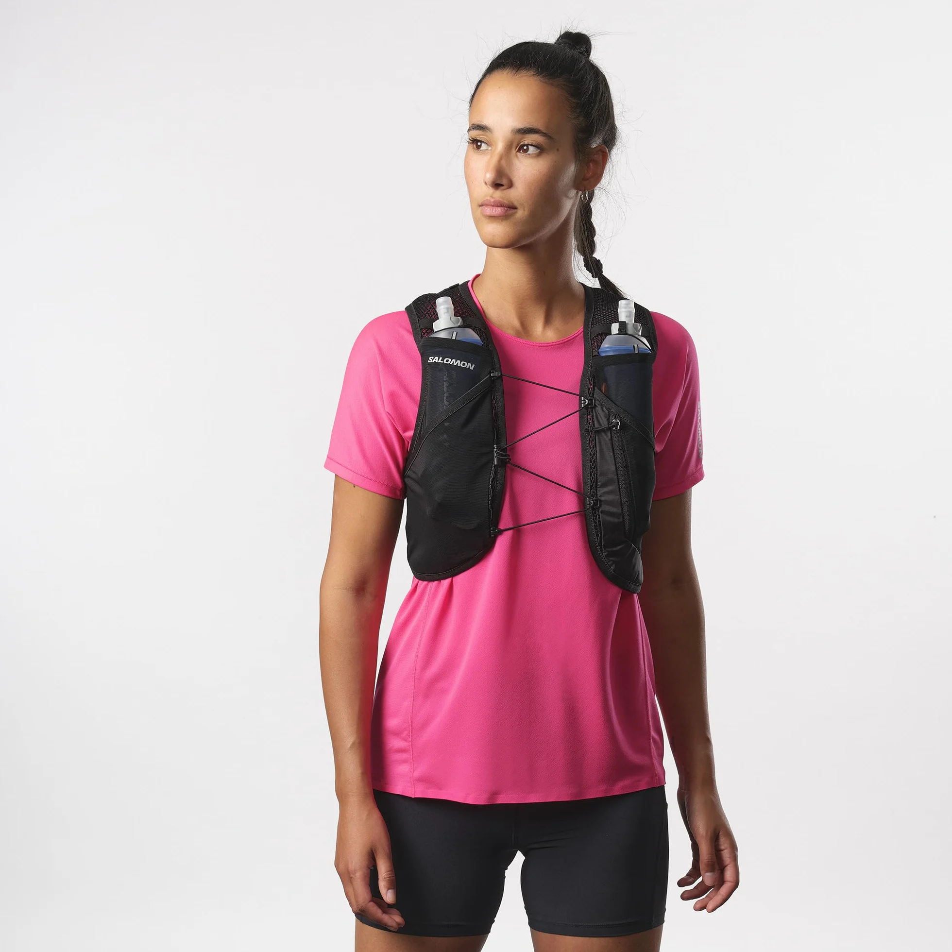 Salomon Active Skin 4 Gilet Trail Running, poches poitrine hydratation, SensiFit confort, rangement sécurisé