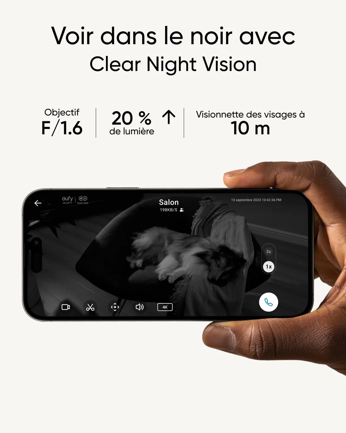 eufy Security Indoor Cam S350, caméra à Double Objectif, caméra de Surveillance 4K UHD avec Zoom × 8 et Rotation/Inclinaison 360°, idéale pour babyphone pour Animaux de Compagnie/sécurité