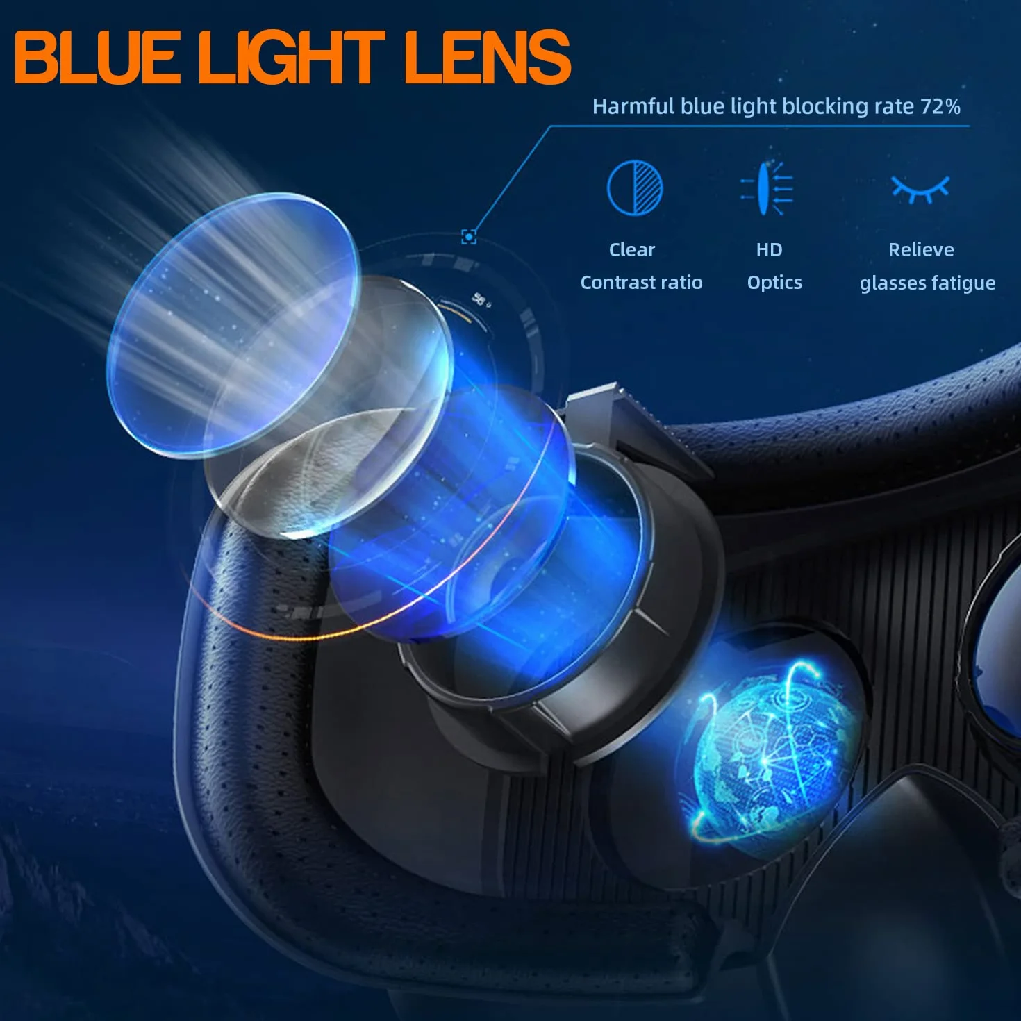 Casque VR 3D pour Smartphone, Lunettes de Réalité Virtuelle HD, Compatible 4,7-6,7 Pouces