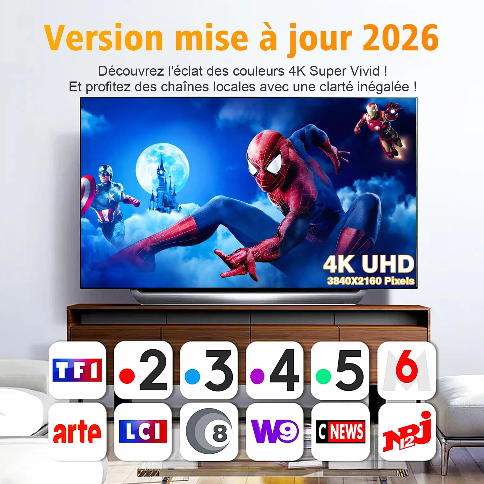 Antenne TV Extérieure Yagi 6 Éléments – Antenne Râteau TNT HD 4K Longue Portée, Réception TV Puissante et Stable, Compatible DVB-T/T2, Antenne Anti-Intempéries avec Câble Coaxial 10 m