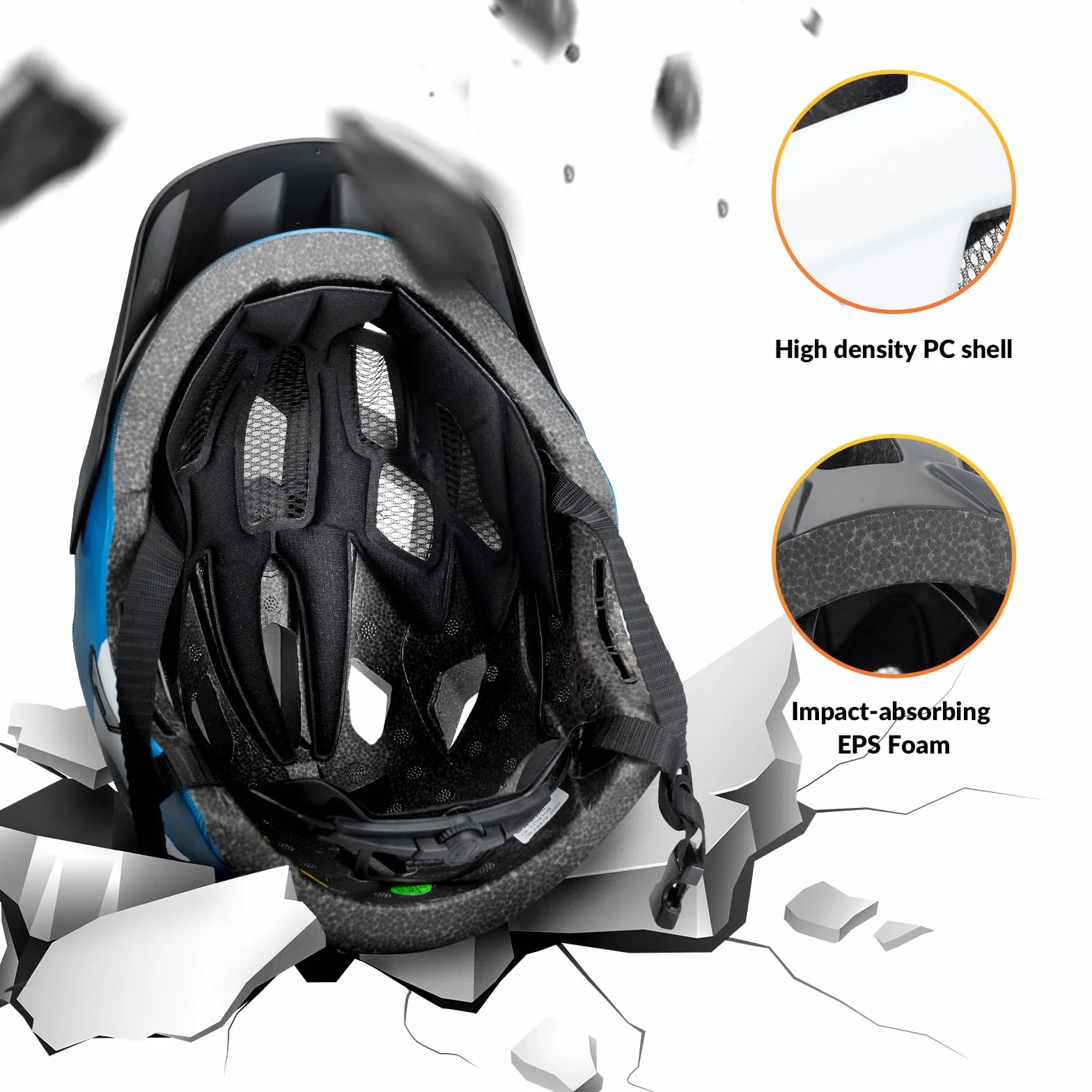 ROCKBROS Casque BMX d'enfant Intégral Vélo VTT Anti-Choc Menton Protection Détachable CE
