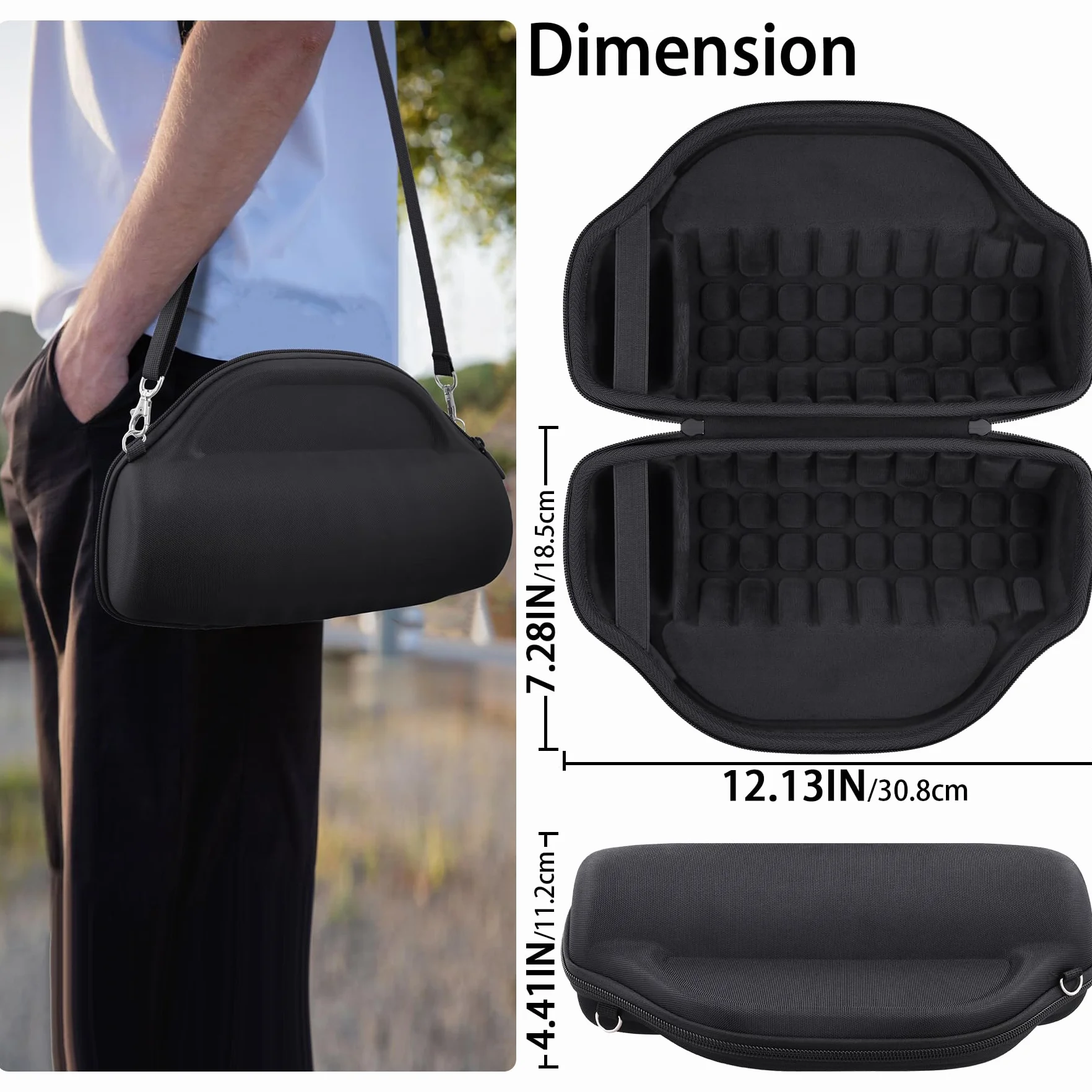co2CREA Dur Étui de Voyage Rigide Housse Cas Coque pour JBL Charge 6 Haut-Parleur Bluetooth Portable, étui Seulement