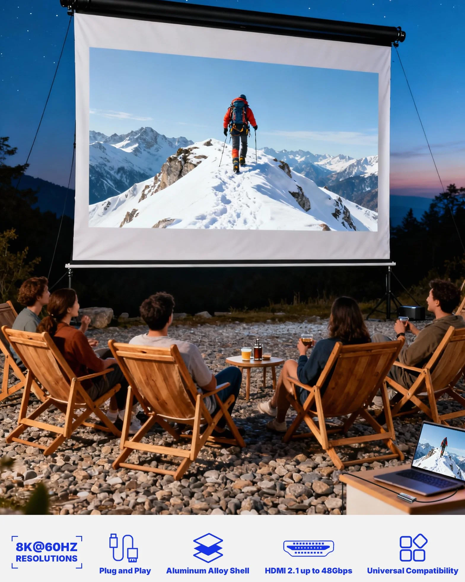Amplificateur de signal HDMI 8K 2.1, 8K@60Hz/4K@240Hz, étend HDMI 1080p jusqu'à 50m, HDCP 2.3