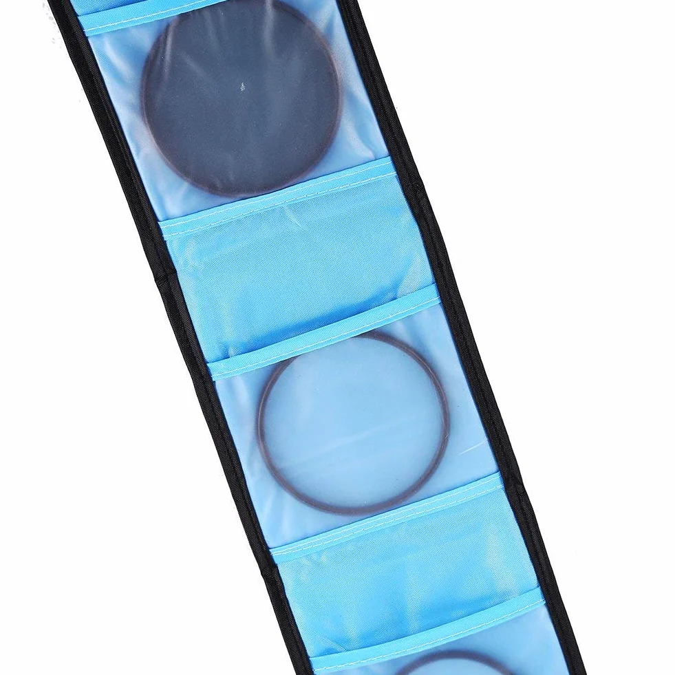 Sacoche pour Filtre Caméra de Qiilu, Étui à 3 Poches pour Appareil Photo, Compatible avec DSLR et Caméscope, Protection pour Lentilles et Filtres Numériques