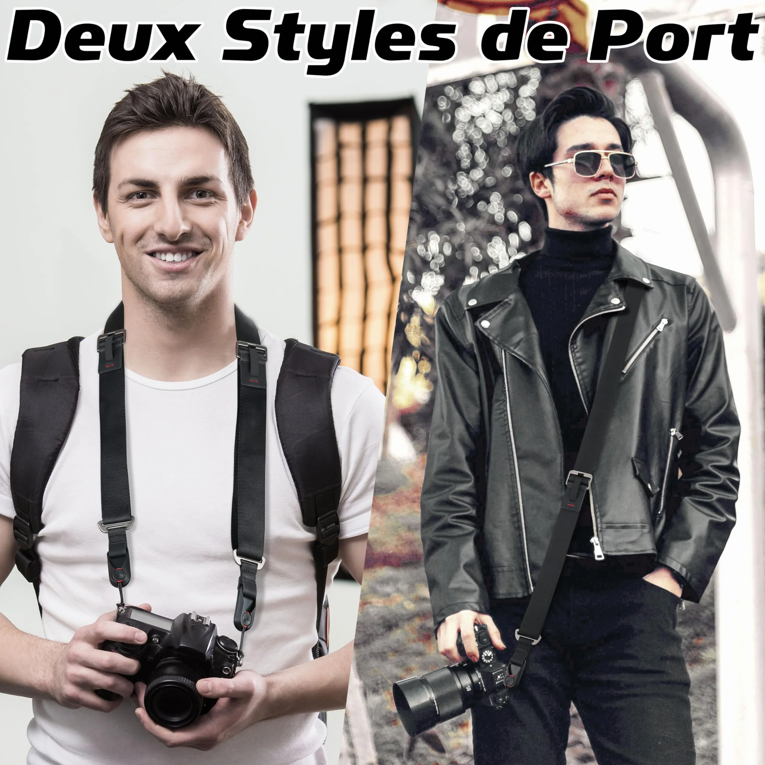 Sunya Sangle pour Appareil Photo équipée d'une boucle de libération rapide. Sangle en Corde Nylon Compatible avec Appareils Photo DSLR ou Mirrorless,avec une capacité de charge de 90KG