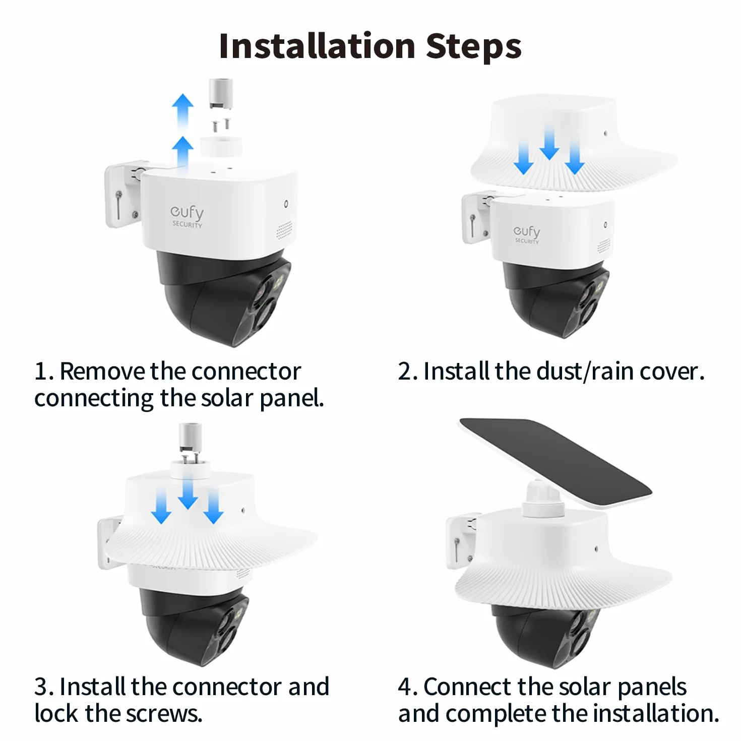 Lonnky Housse de protection contre la pluie pour appareil photo eufy SoloCam S340 - Résistante aux intempéries - Protection solaire pour caméra extérieure - Protège contre la pluie, les rayons UV et