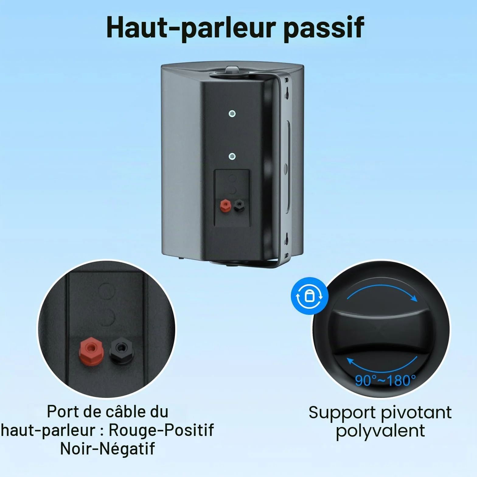 STUDIOFINIX Etanche Enceintes d'extérieur 5.25 Pouces avec 300 Watts de Basses puissantes, Couverture sonore stéréo à Large Plage, durabilité par Tous Les Temps (2 Paires, Noir)
