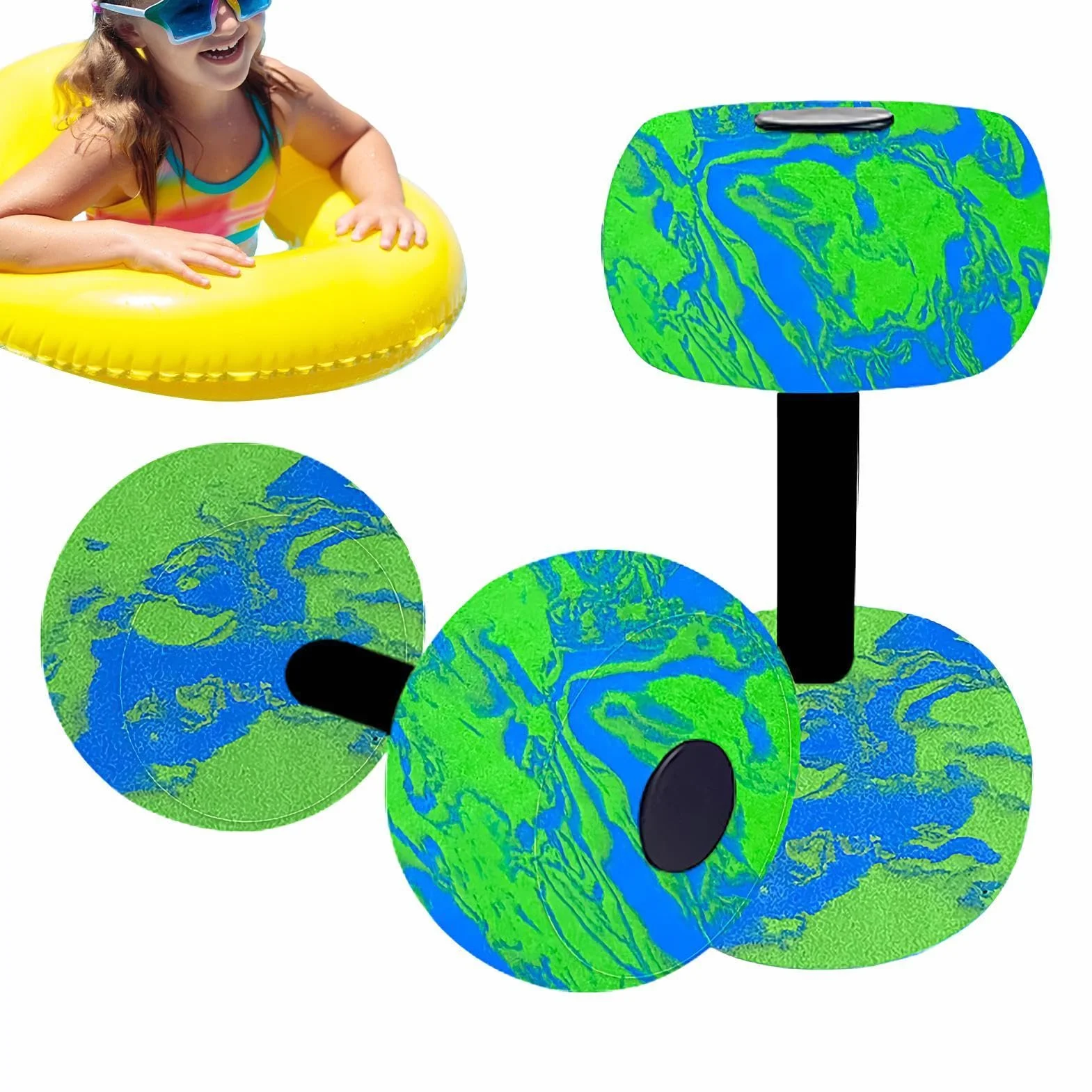 Poids de piscine antidérapants 2 pièces aqua-aérobic fitness adultes enfants natation extérieur