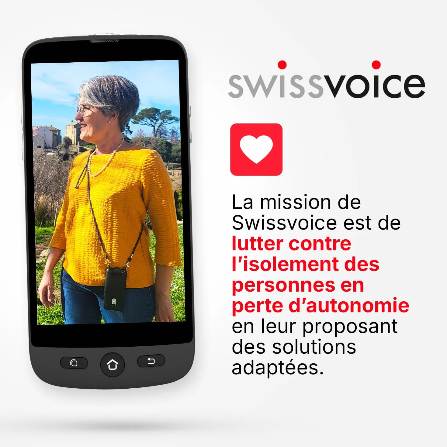 SWISSVOICE Xtra 1110 Téléphone Fixe Filaire Larges Touches Compatible Aides Auditives Blanc