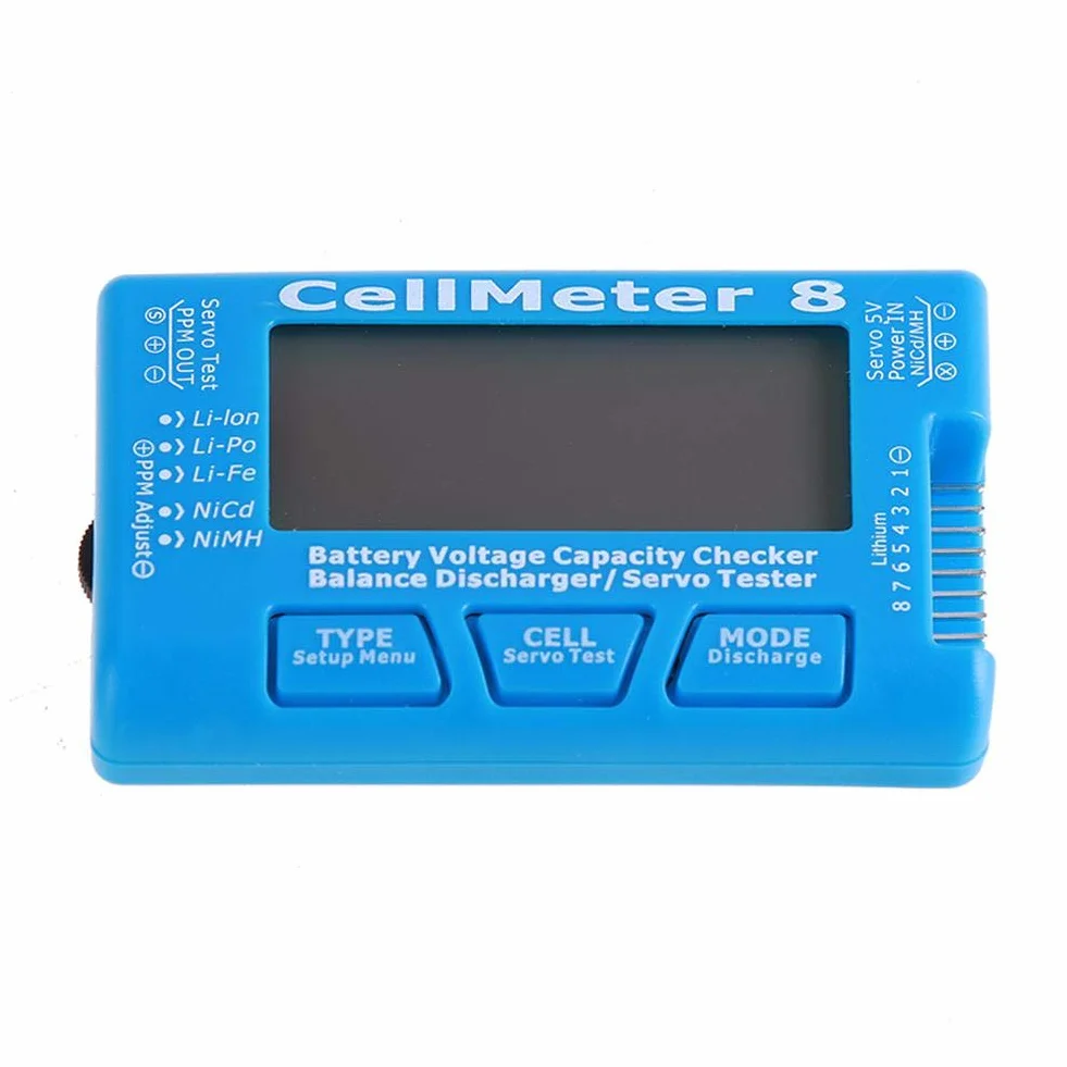 RC 8 testeur de capacité de batterie numérique testeur servo rétroéclairage LCD pour LiPo Life Li-ion NiMH Nicd