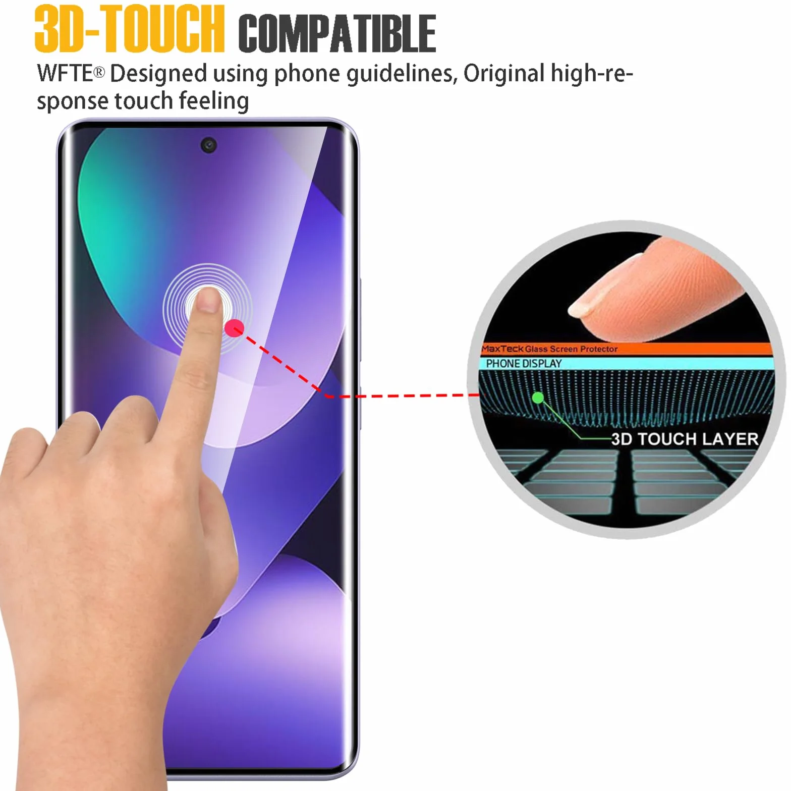 WFTE [Lot de 2 Verre Trempé pour Xiaomi Redmi Note 15 5G/4G, 3D Couverture Complète Film de Protection D'écran avec Haute Transparence à 99%, Anti-trace Protecteur avec Dureté 9H Glass (Noir)