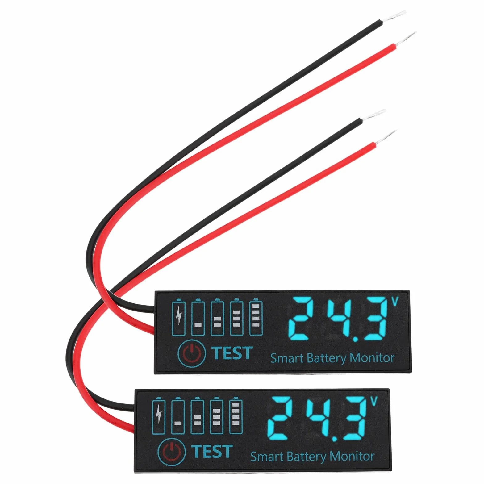 SG Store Lot de 2 testeurs de niveau de batterie au lithium CC 7-55 V LED bleues