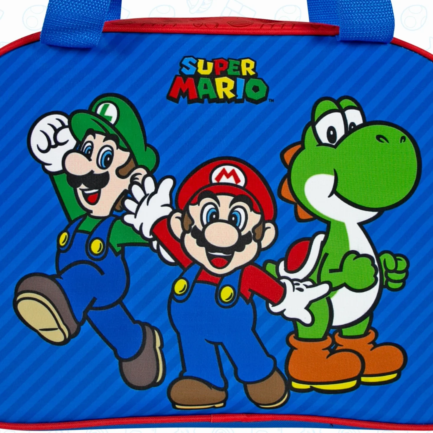 Sac de Sport Mario Enfant Bleu Rouge Sac de Voyage Super Mario Léger Résistant Garcon Ecole Sac à Main Bandoulière Piscine Danse Gym Football Garçon 28x41,5x21 cm