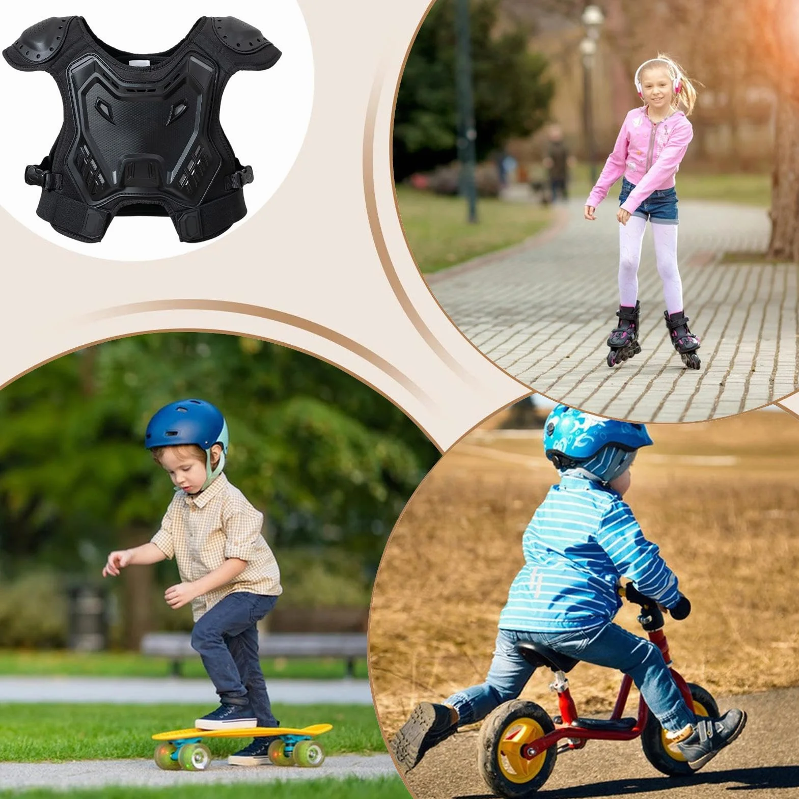 Équipement de moto pour enfants Protection de poitrine VTT Cyclisme pour course motocross snowboard