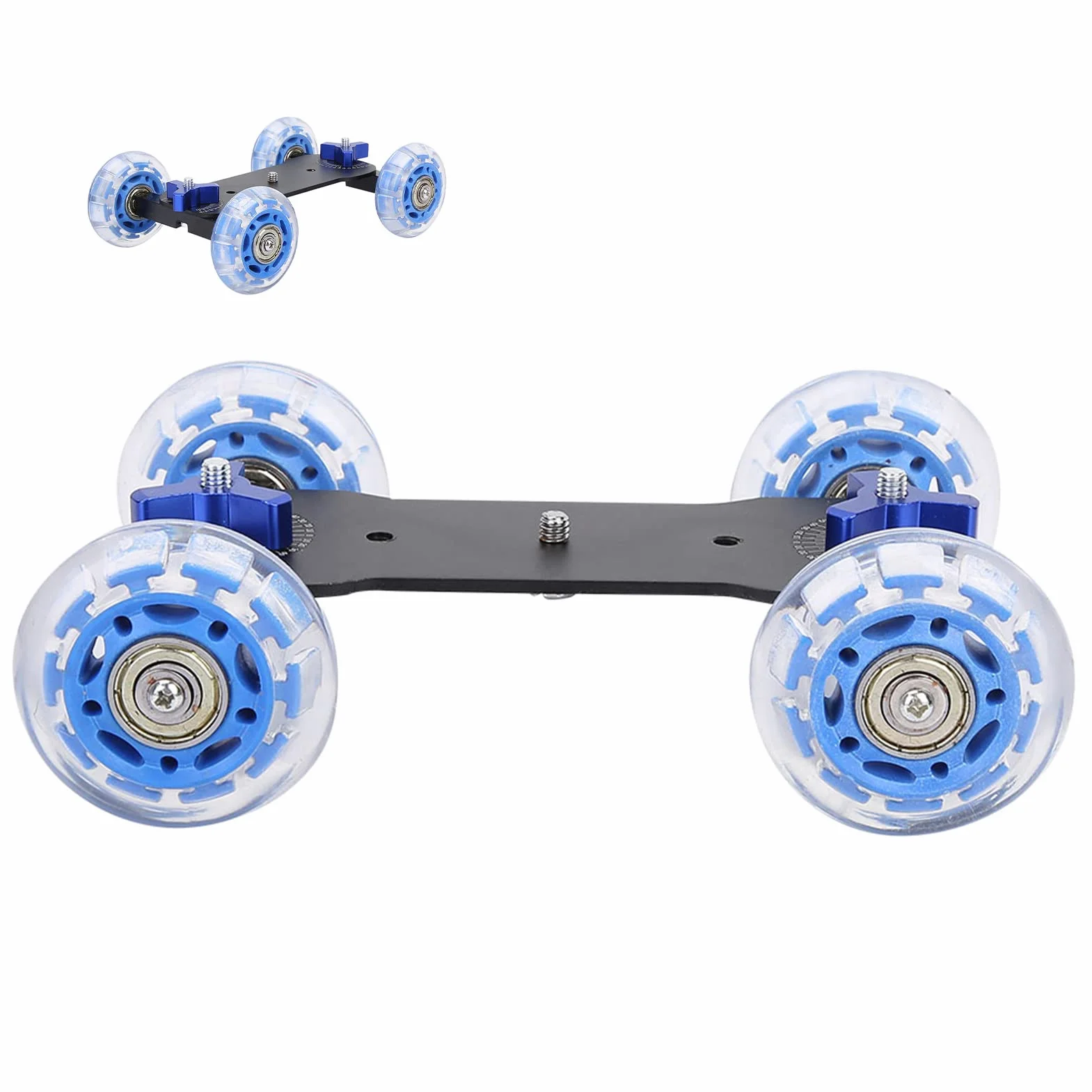 Luqeeg Caméra Dolly Skater, Mini Rouleau de Chariot de Caméra, 10 Kg de Charge Caméra Dolly Wheel Support de Caméra de Mouvement pour Reflex Numérique, Caméra, Caméscope, Vis 1/4 et Faible Bruit