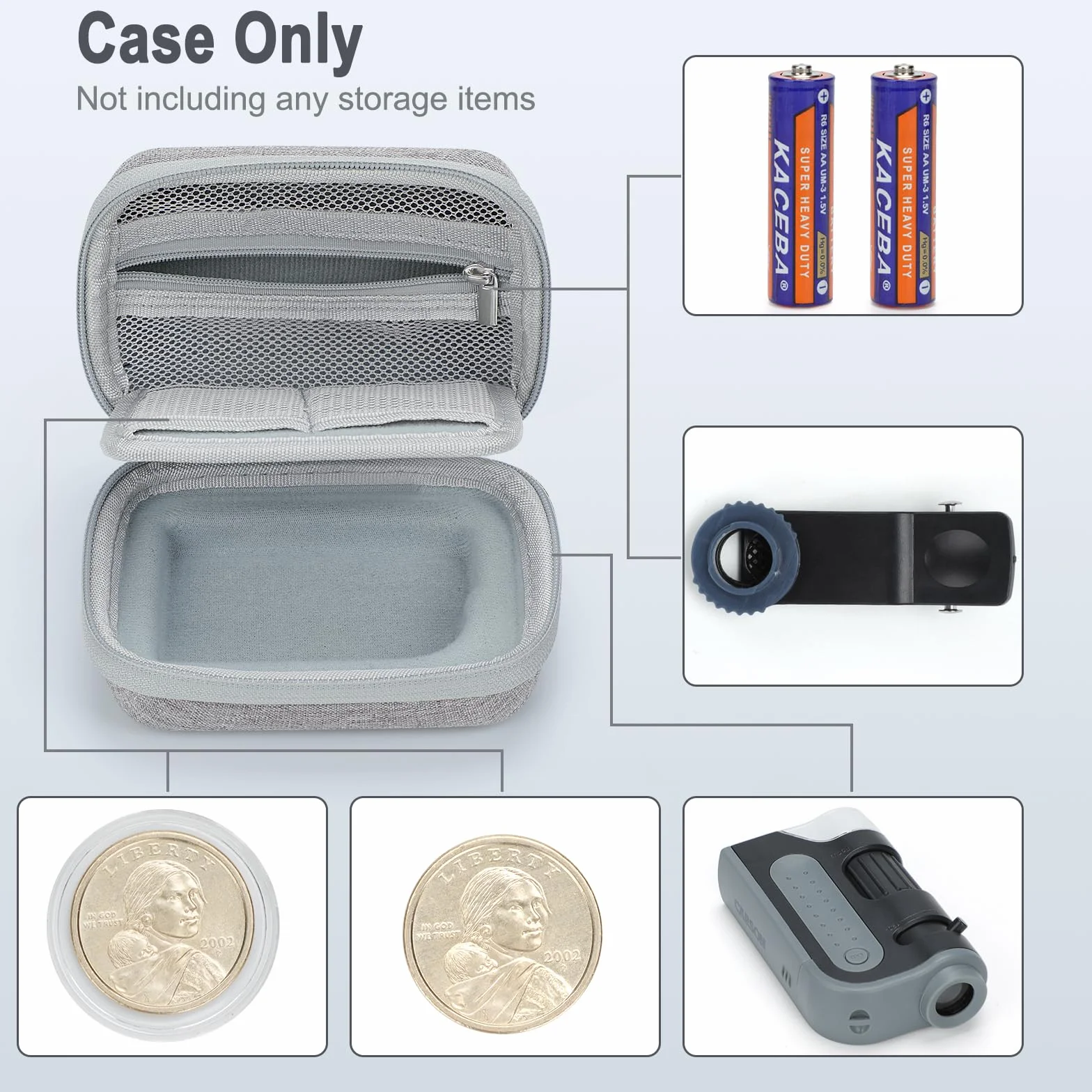 Étui de voyage rigide pour microscope de poche Carson MicroBrite Plus 60x-120x LED MM-300