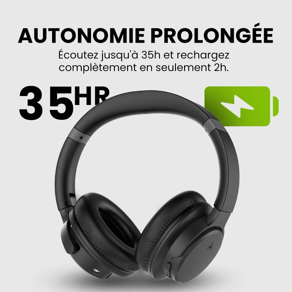 Avantree Ensemble – Casque TV sans Fil Bluetooth pour Regarder la Télévision, Son Clair, Installation Facile, Base de Recharge, 35h Autonomie, Confortable, Compatible avec Optique, AUX et Bluetooth