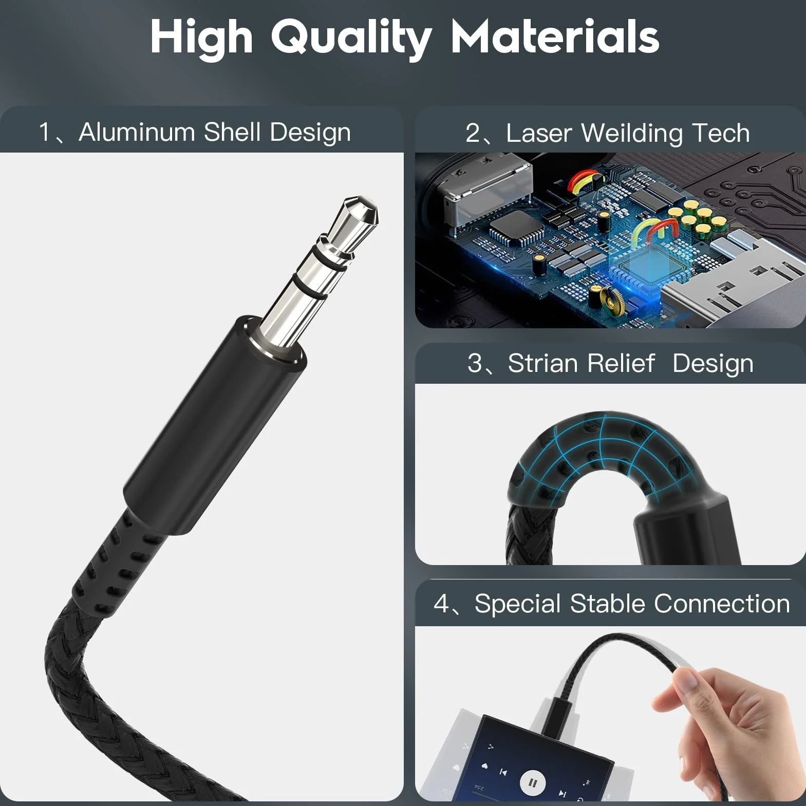 Câble USB C vers 3,5mm Jack 1,2m, Aux Câble Type C 3,5mm Stéréo Adaptateur Audio Voiture pour Samsung Galaxy S22/S21/S20+/Note 20/10/A8, Huawei P40/P30 Pro, Xiaomi 10 Pro/9/8
