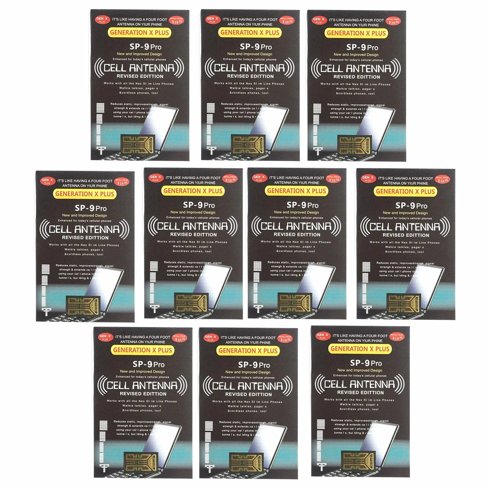 Autocollants Signal téléphone Portable,10 Autocollants -9Pro pour Signal téléphone Portable | Amplificateur d'antenne d'amélioration du Signal réseau
