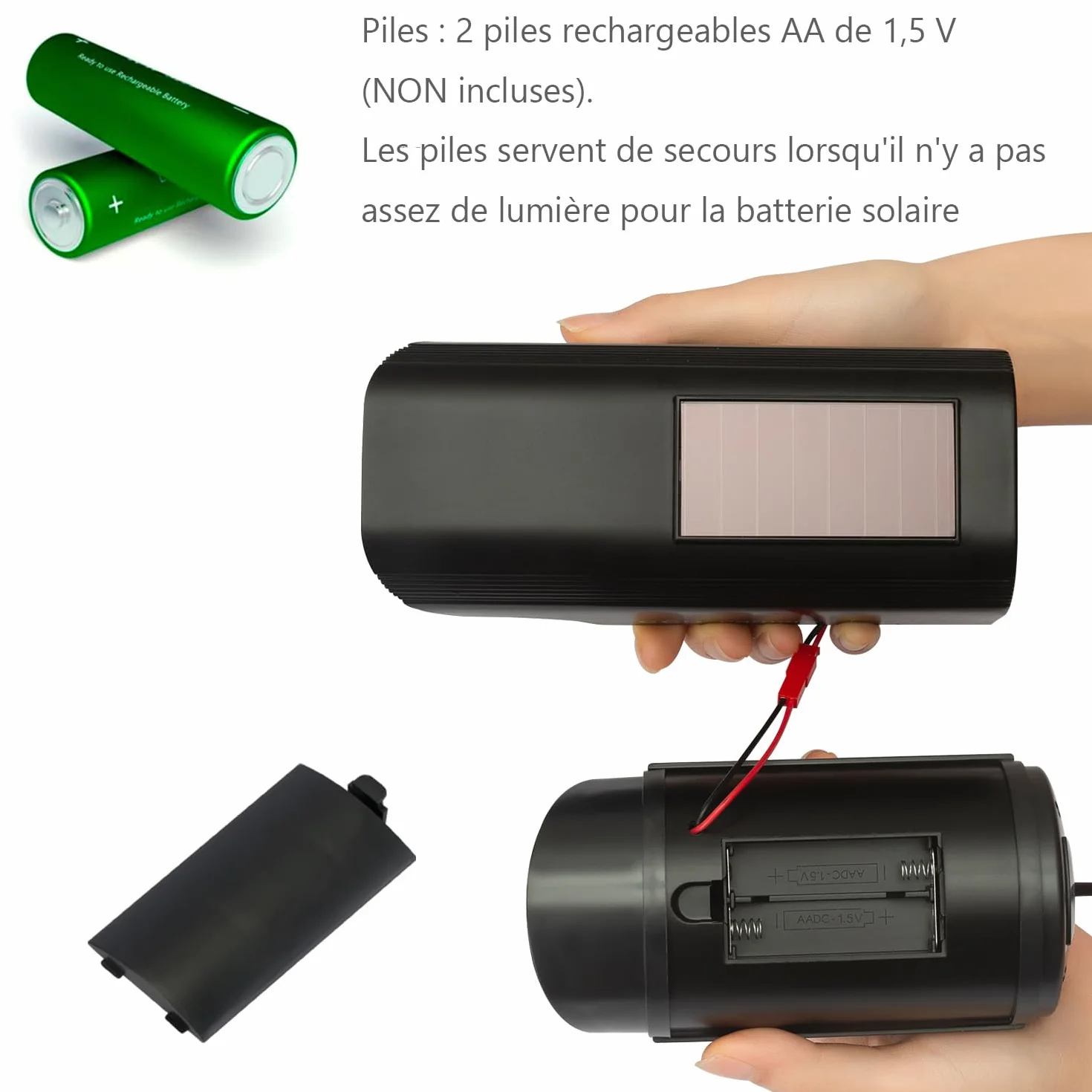 Caméras factices avec Panneau Solaire, Fausse de Sécurité Caméra CCTV avec LED Lumière pour Usage Intérieur Extérieur (4 Pack, Noir)
