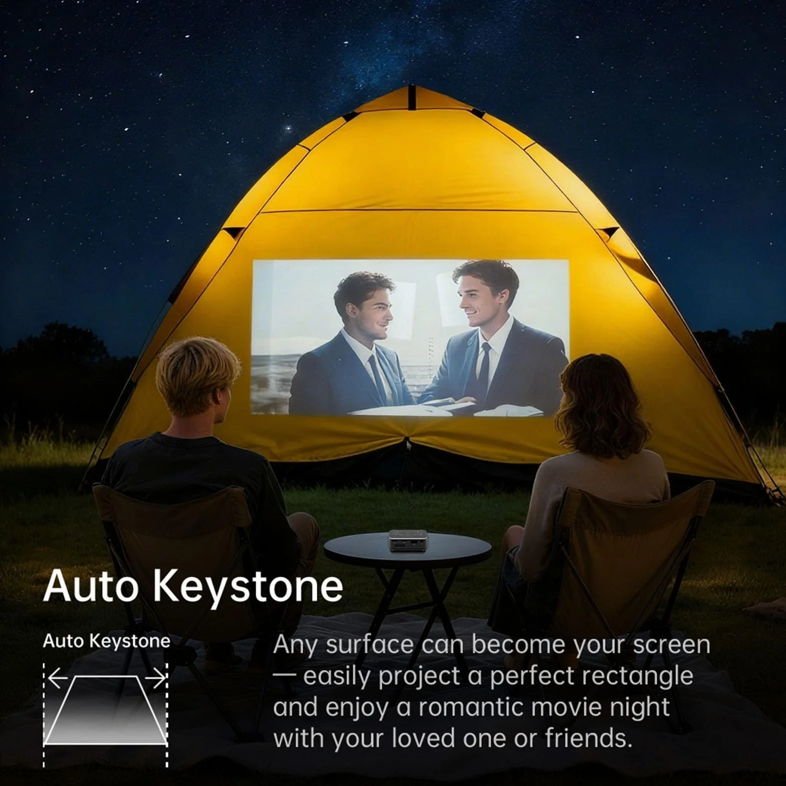 Mini Vidéoprojecteur DLP Pico Projecteur avec Batterie, 1080P, WiFi 6, Bluetooth 5.0, Portable avec Trépied