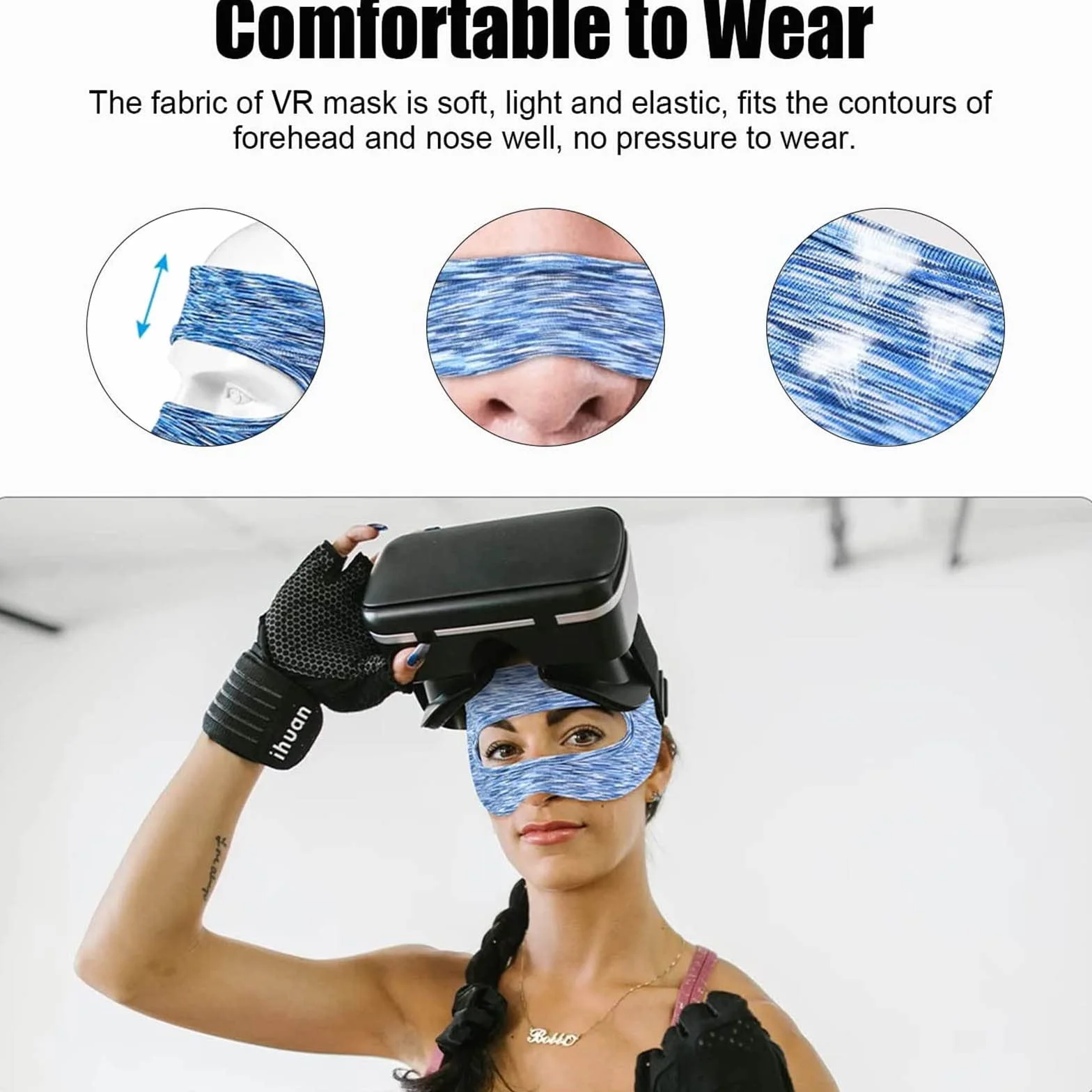Lot de 2 masques de réalité virtuelle PSVR2 - Sangle réglable lavable pour PSVR2/PICO4