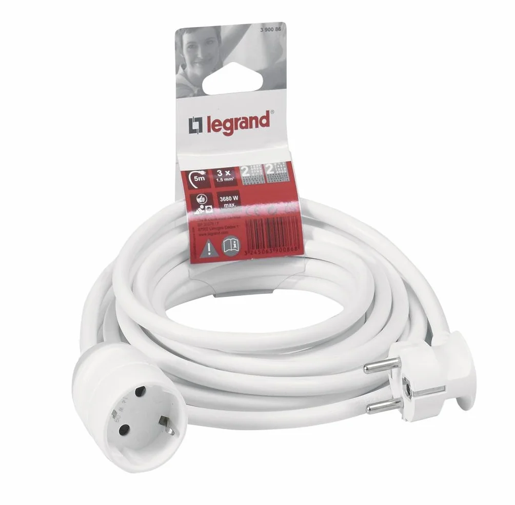 Legrand Rallonge 390233 2P+T 3 mètres Blanc