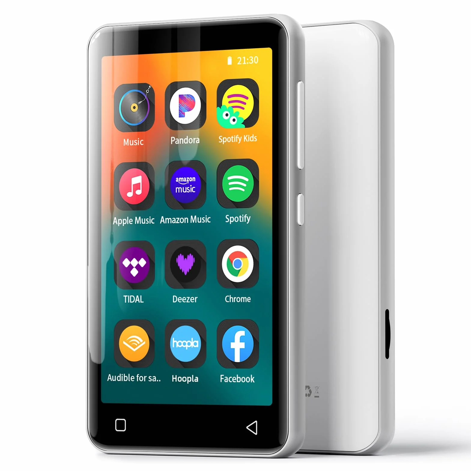 innioasis 80Go Lecteur MP3 Bluetooth WiFi 4 Pouces 1080P Écran Tactile Spotify Tidal Deezer Blanc